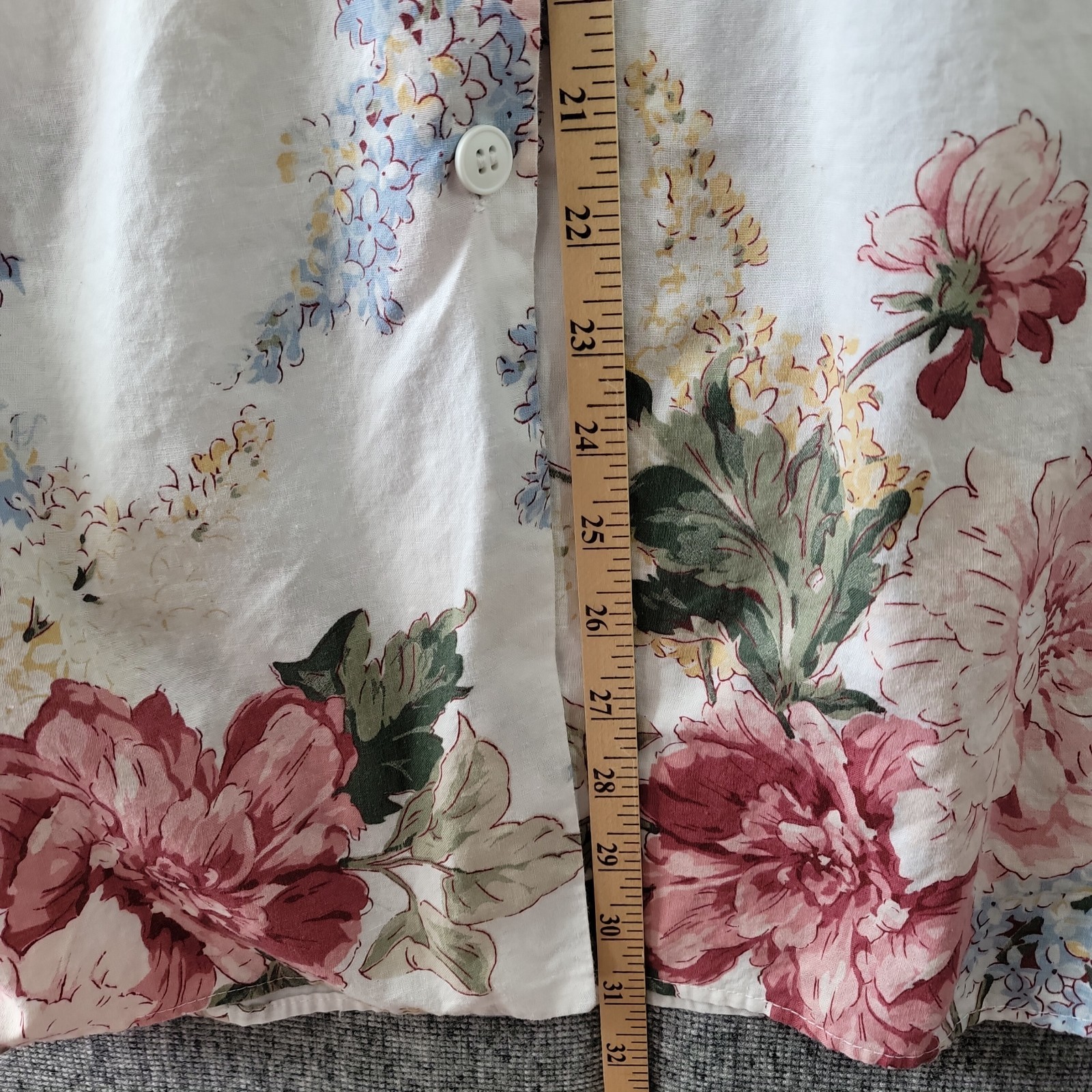 Vtg 80s Cottagecore Floral Maxi Dress 12 14 Cotton Puff Sleeve Button Front USA
