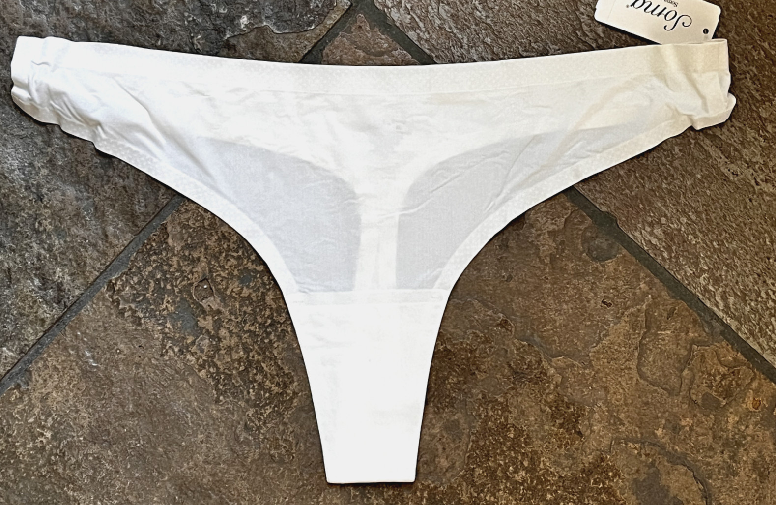 1124 SOMA XL Ivory ENBLISS Soft Stretch Thong Panties NWT