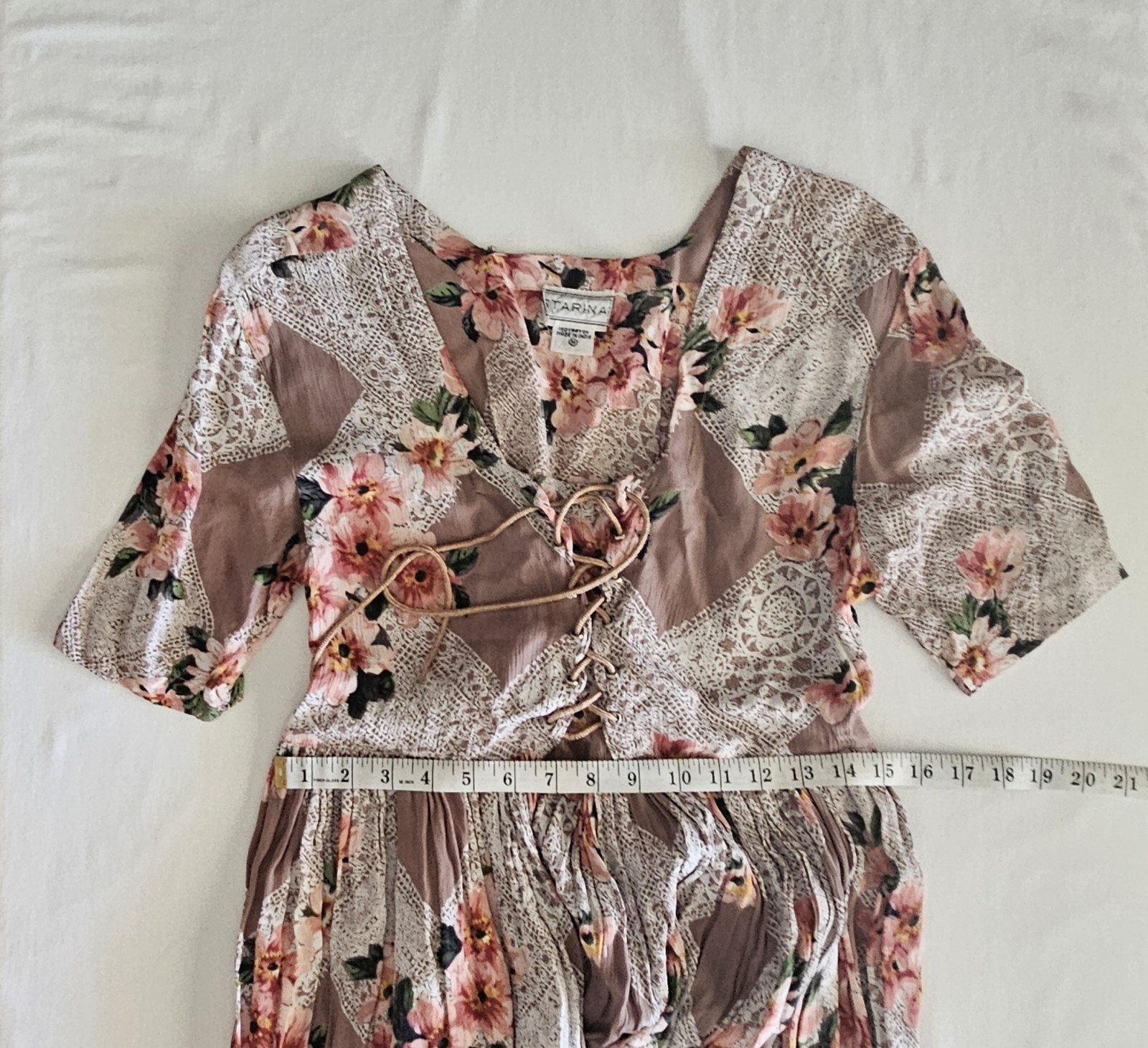 Cottagecore Vintage Starina Midi Maxi Fan Pleat Dress Double Corset Semi Sheer M