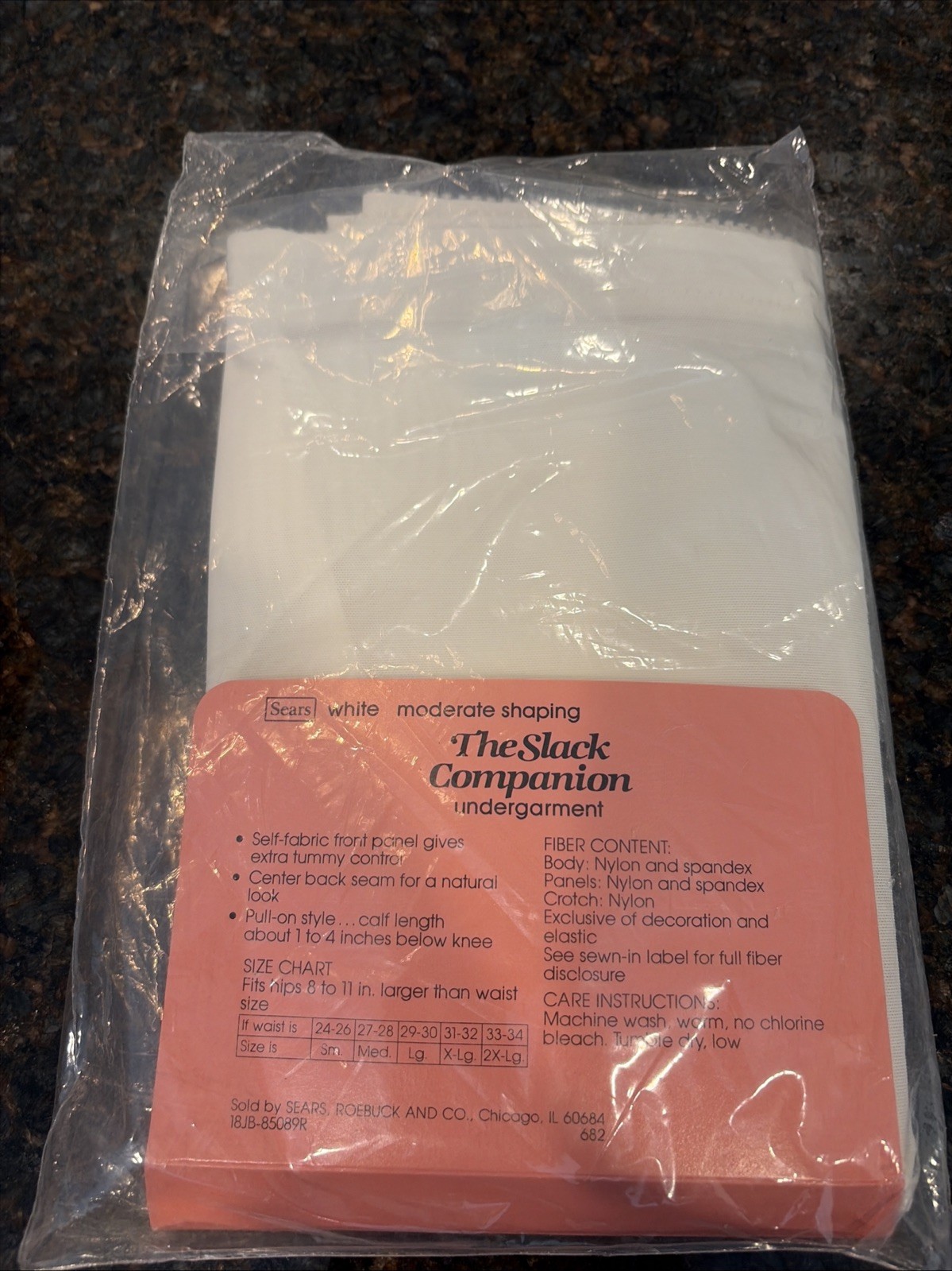 Vintage Sears Slack Companion Panty Girdle Below Knee Length Large Nylon Spandex