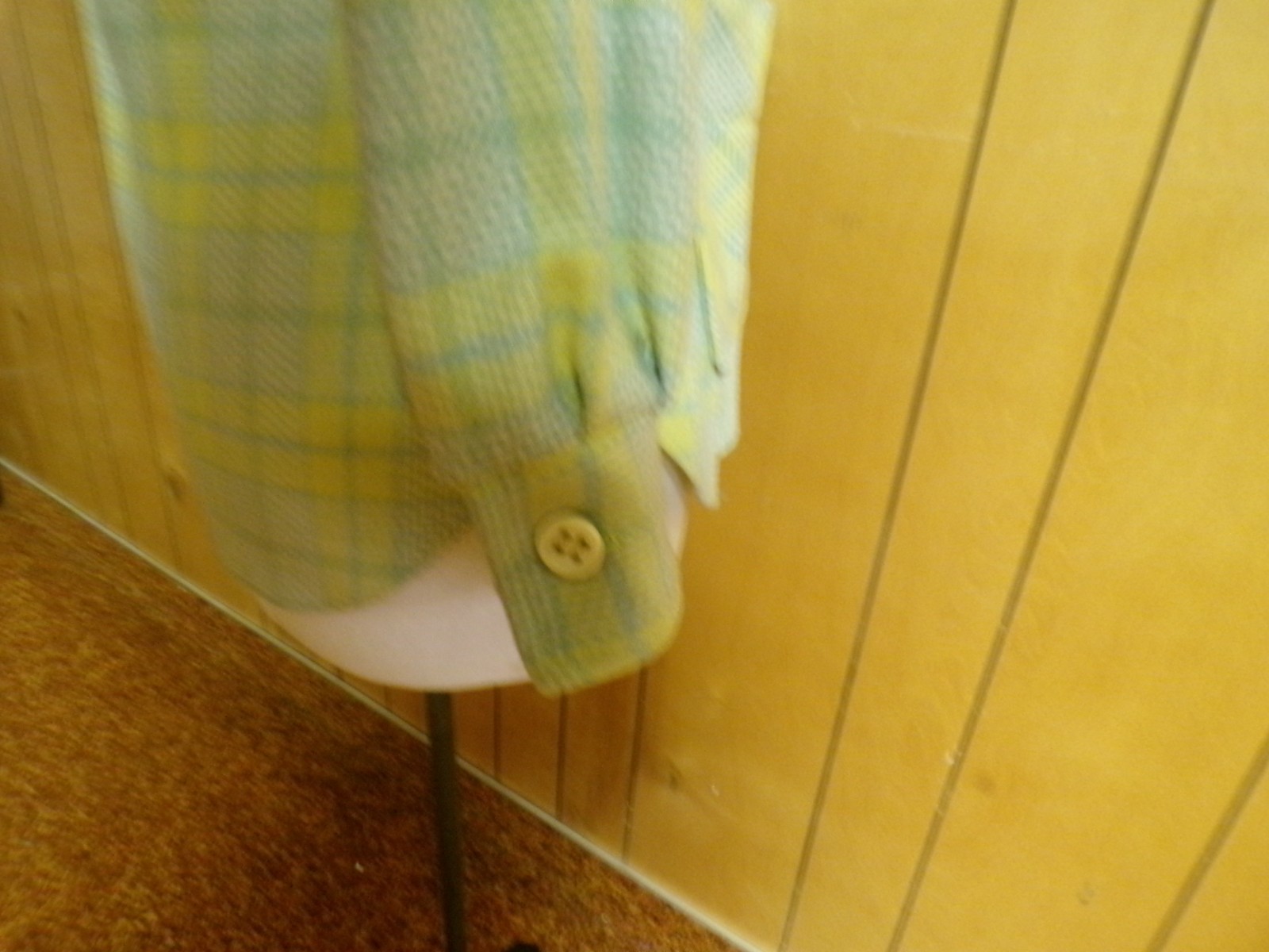 Vintage FOUR CORNERS Yellow Green Plaid Wool Jacket 34″ Waist