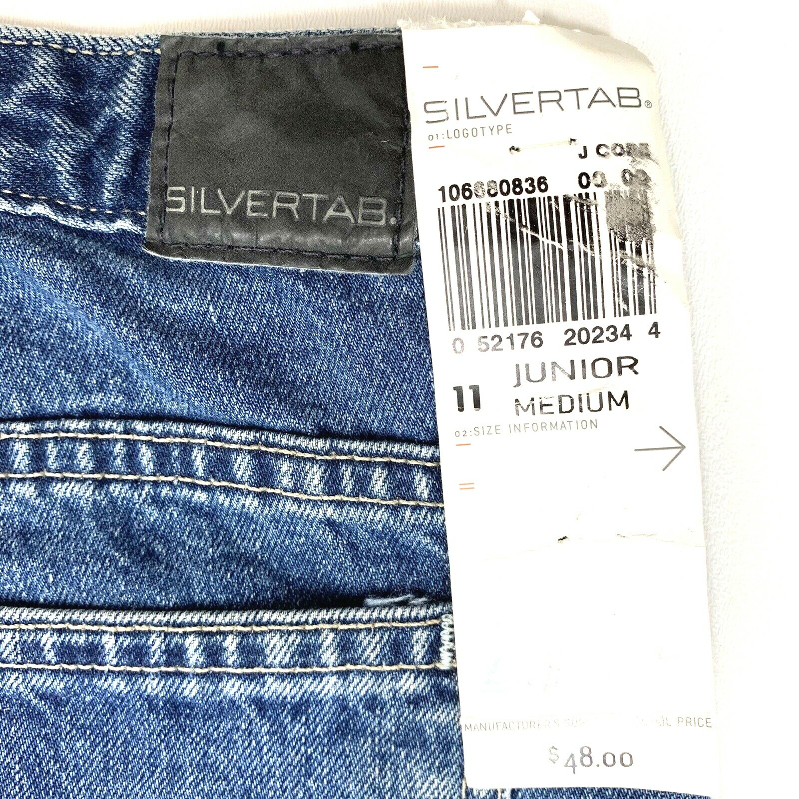 Vintage Levis Silver Tab Juniors Bell Bottom Light Distressed Size 11 NWT 31X33