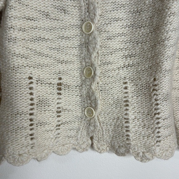Alps Women’s Vtg 100% Wool Chunky Cottagecore Button Cardigan Sweater Medium
