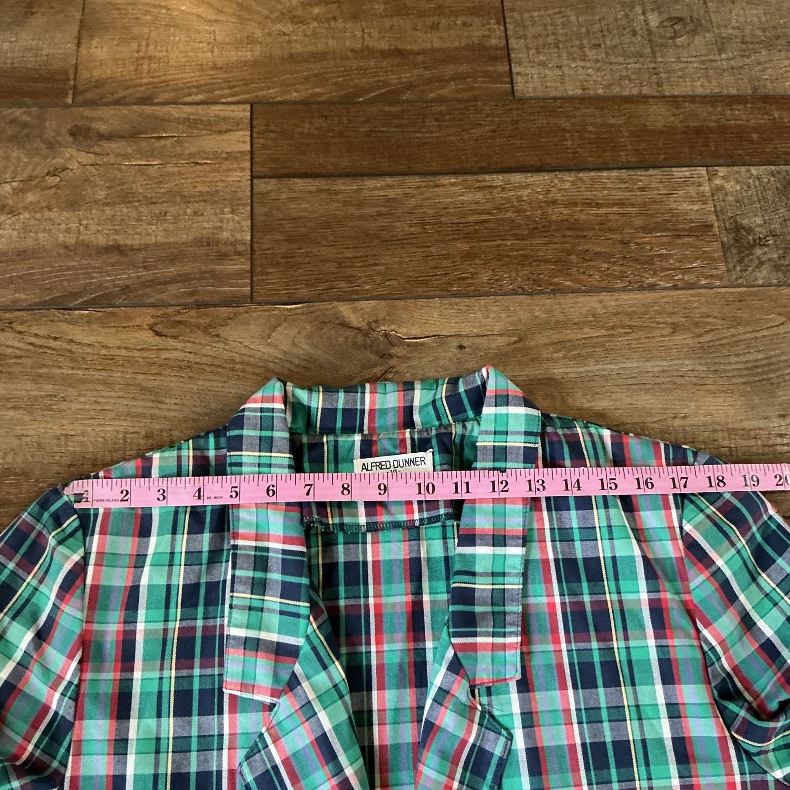 VTG Alfred Dunner Womens 10 Plaid Blazer USA Madras Green Blue Red Jacket #22E4