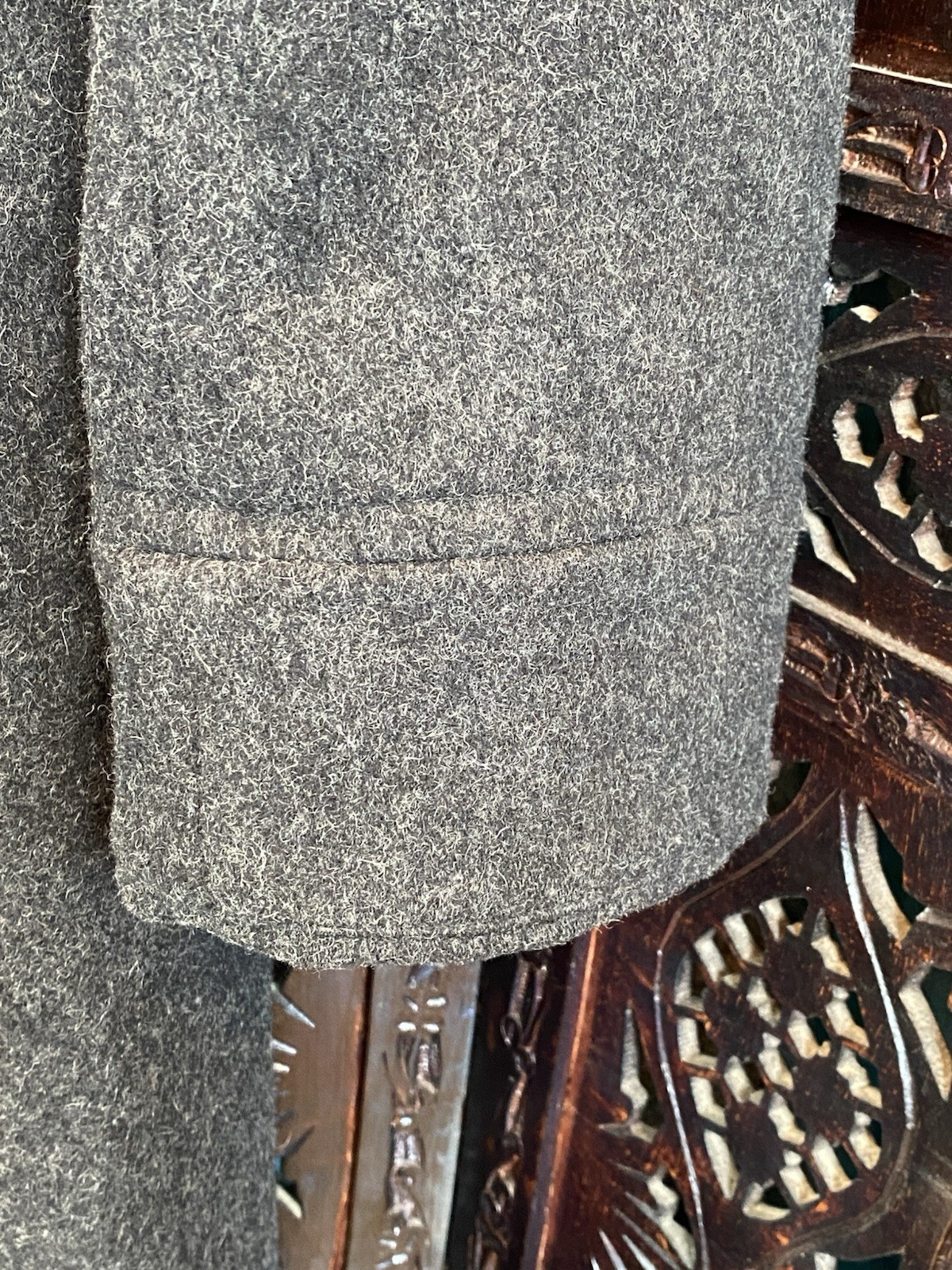 VTG Donnybrook 100% Wool Gray Maxi Coat Womens M Hooded Real Fur Opera