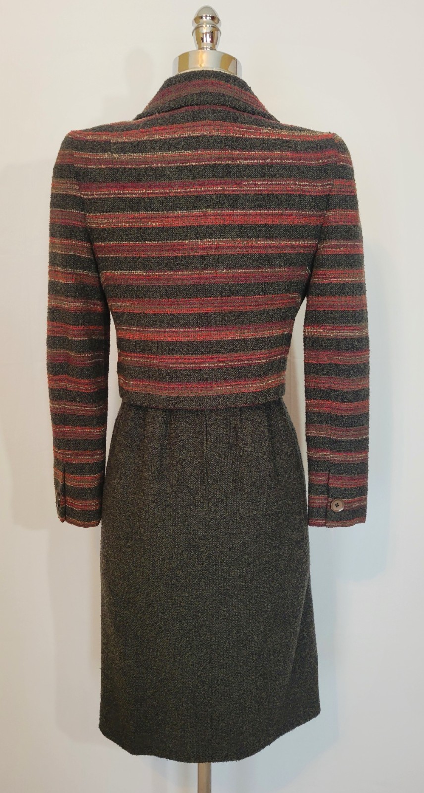 Couture 1960s HARDY AMIES England 2 Pc Dress Jacket Set Suit XS/Small