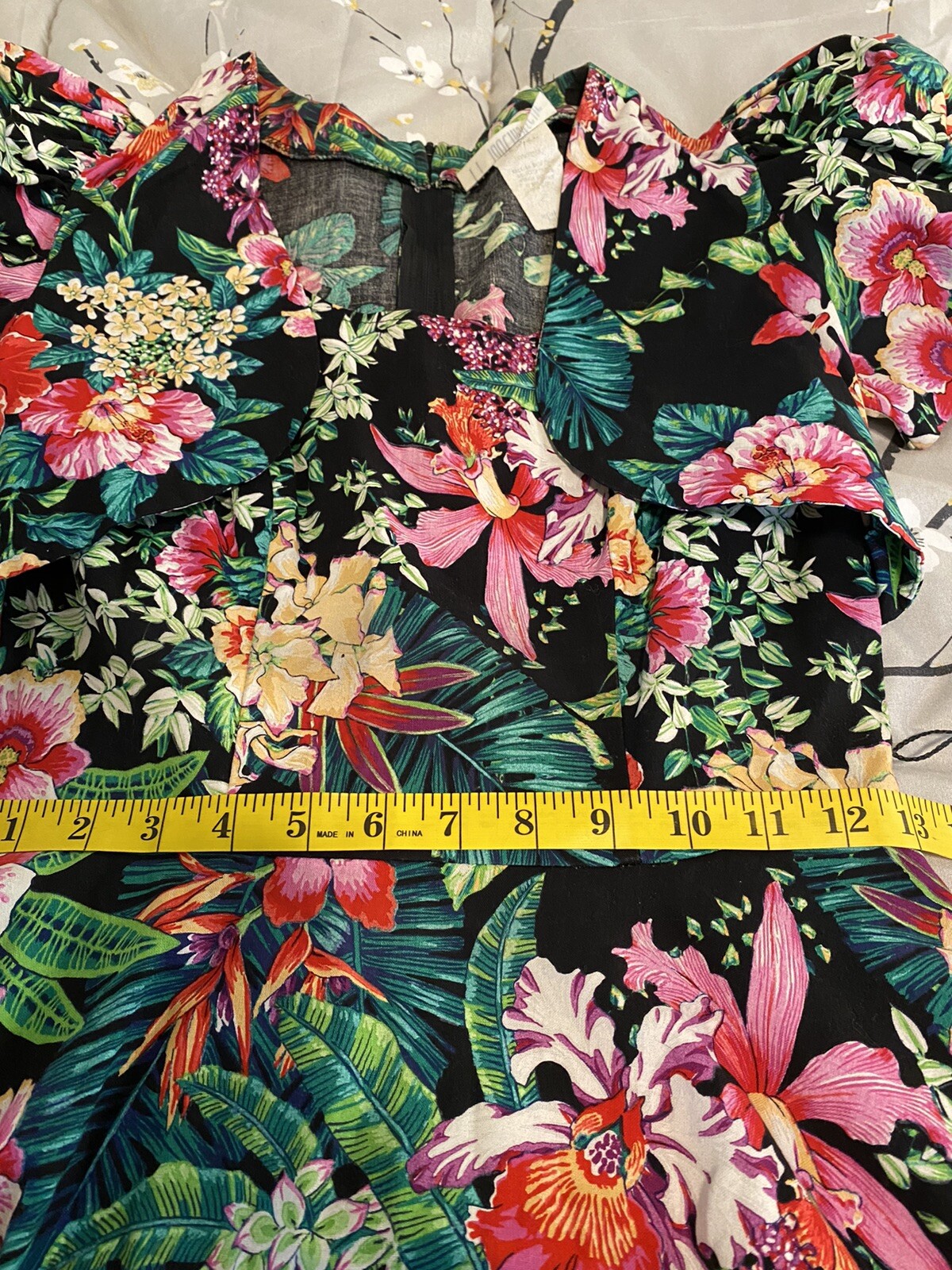 Mademoiselle Vintage Floral Tropical Rockabilly Tulle Made in USA Small 5