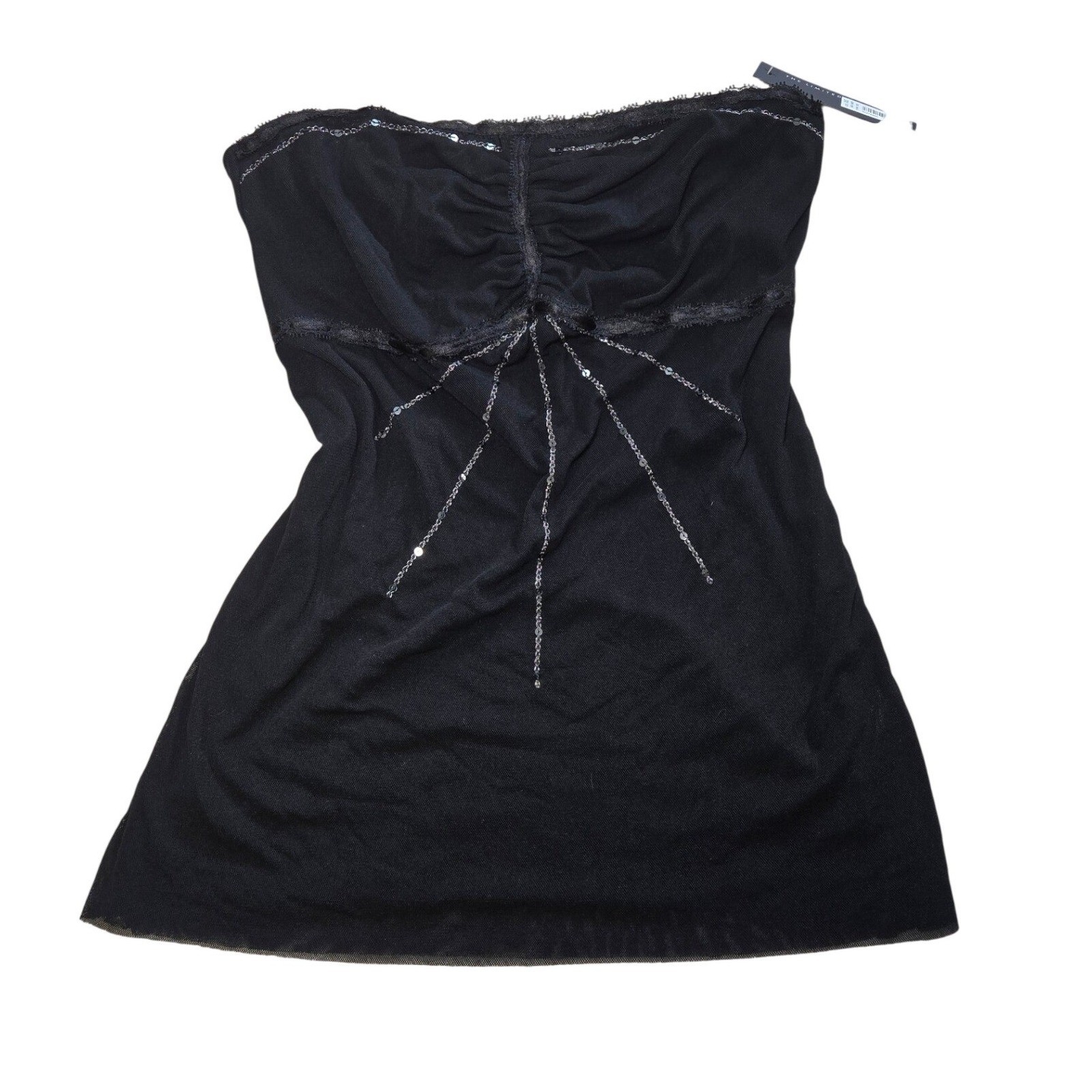 The Limited Vintage 2006 NWT Black Sequin Tube Top Long Tunic Y2K Womens XS