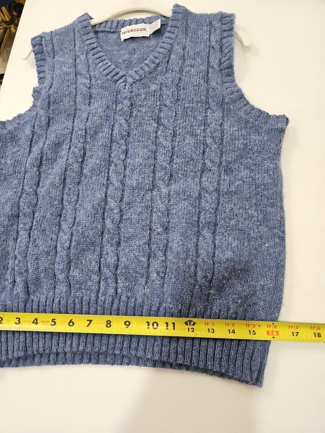 Vintage Mcgregor Sweater Vest Men’s M blue wool blend v neck 70s