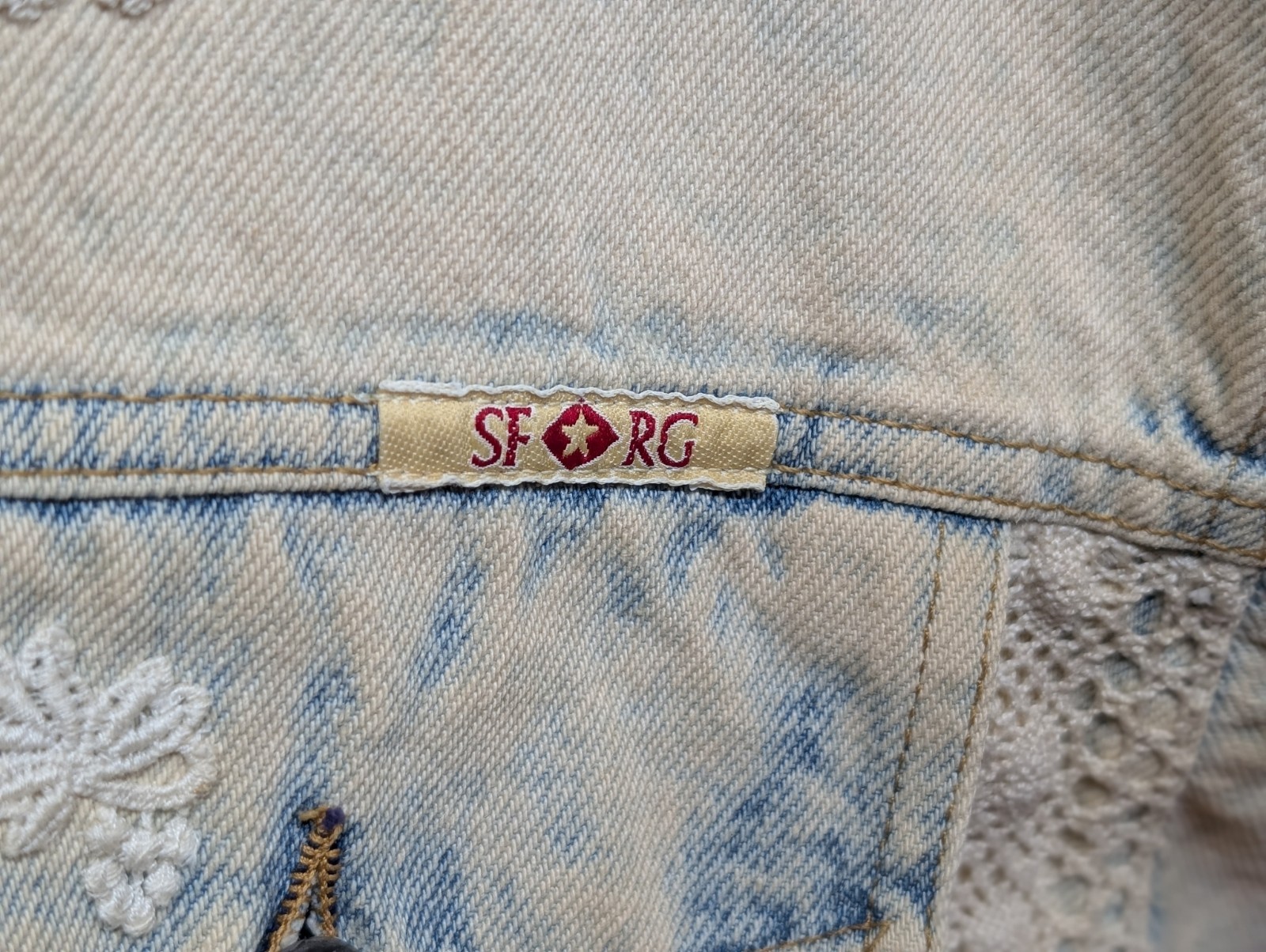 Vintage San Francisco Riding Gear Washed Boho Western Denim Jacket RARE