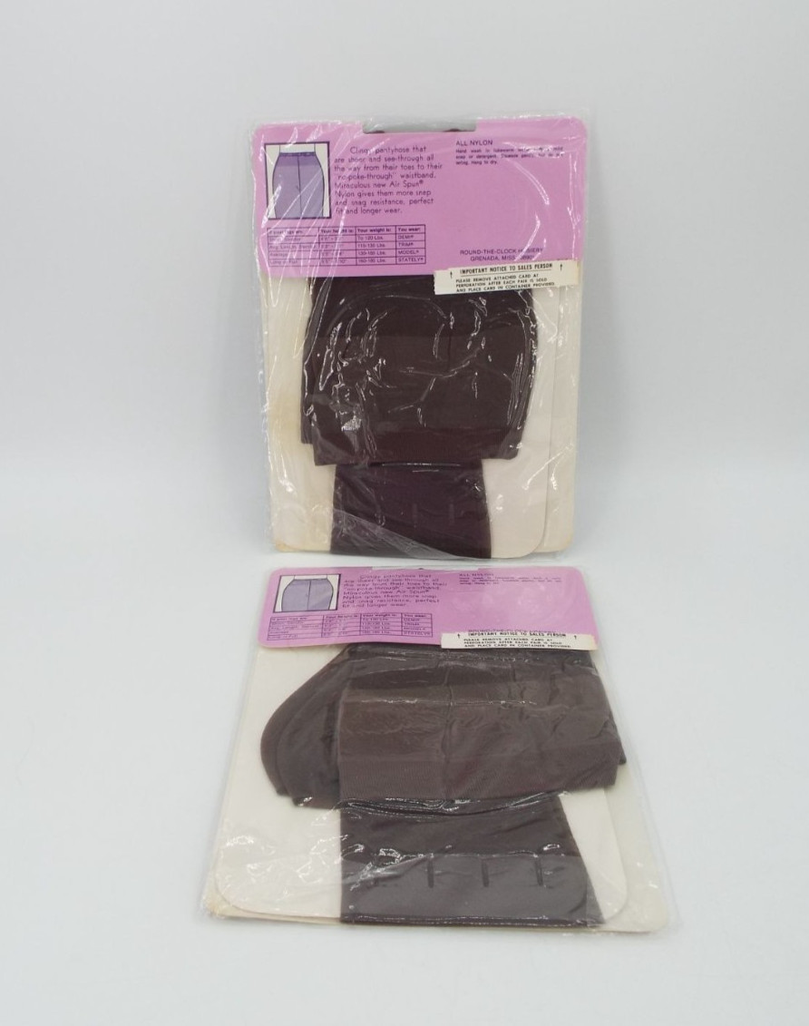 Vintage Round the Clock Miracle Air Spun Perfect Taupe Sandalfoot Pantyhose NOS