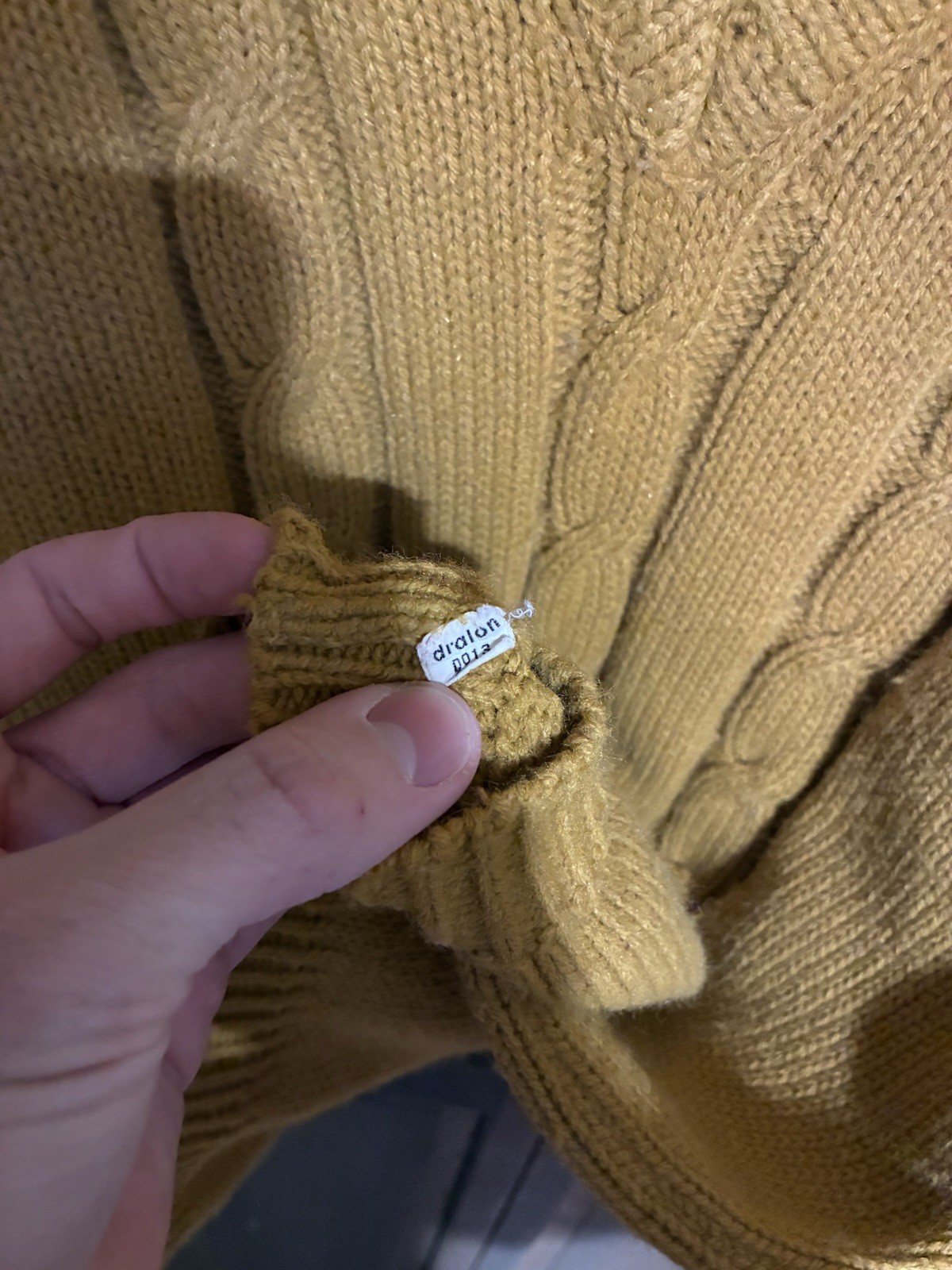 Vintage 1960’s Mustard Yellow Mamut Dralon Wool Sweater German Brand V-Neck
