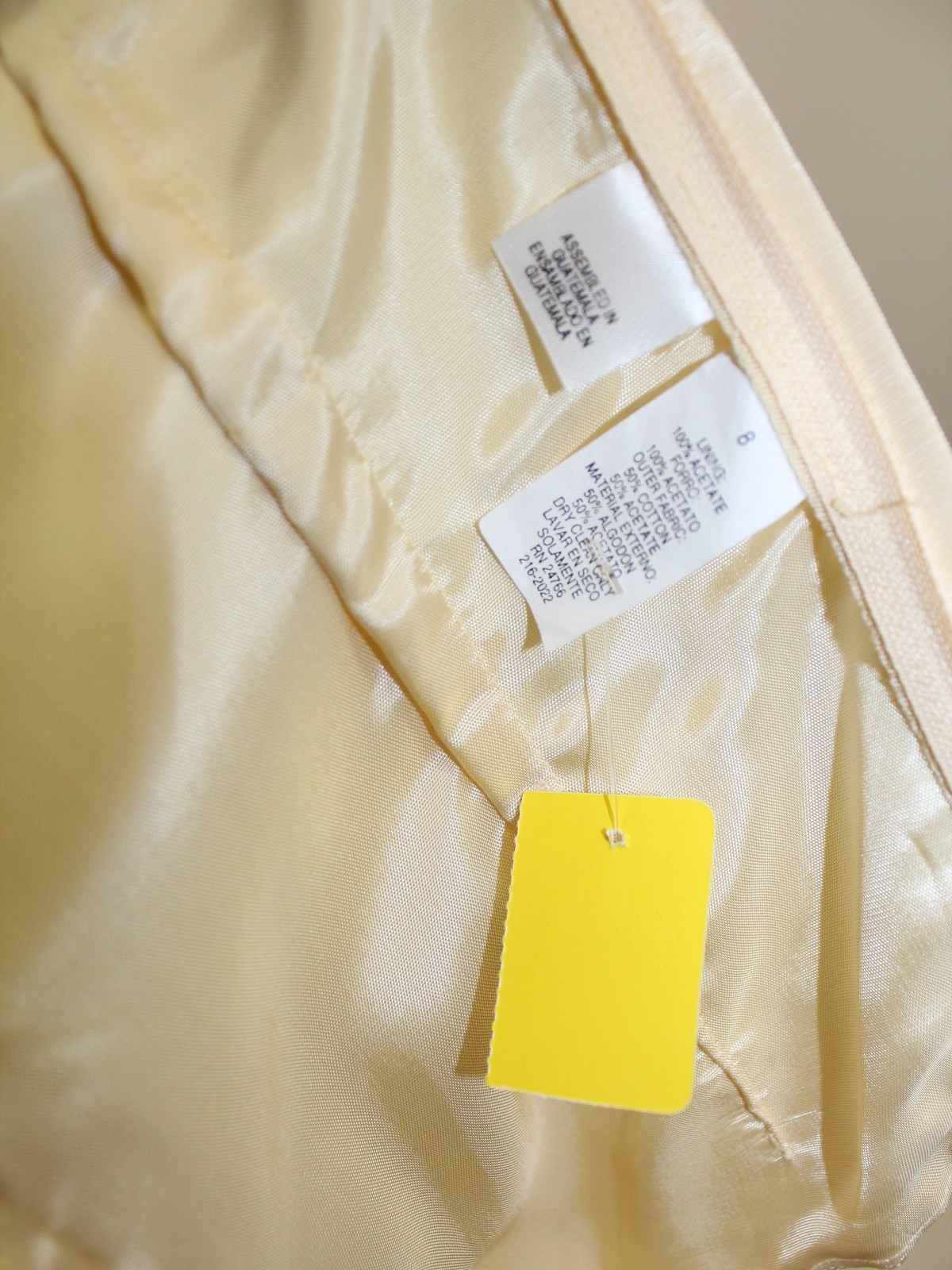 Unbranded Vintage 90’s Yellow SS Formal Sheath Fit Gown Dress Size 8
