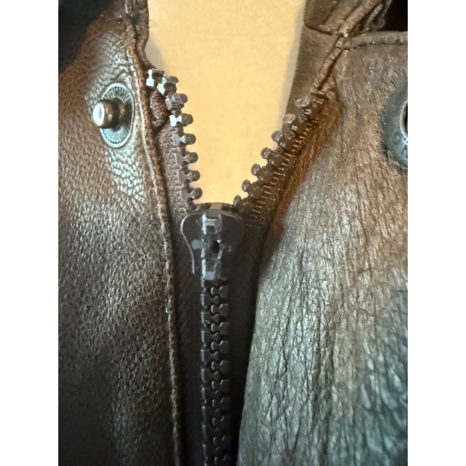 Vintage Distressed Pebbled Leather Bomber Jacket Aviator Flight Moto Coat Medium