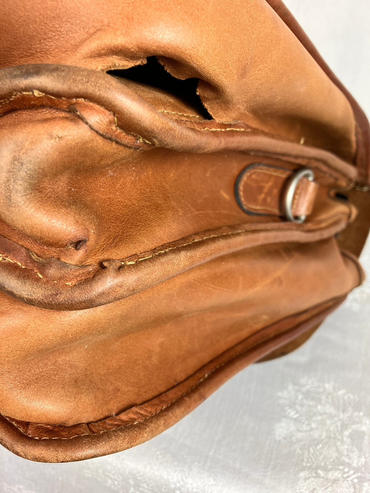 Vintage Custom Hide Vachetta Classic Book Bag Briefcase 3 Compartment 1945 Army