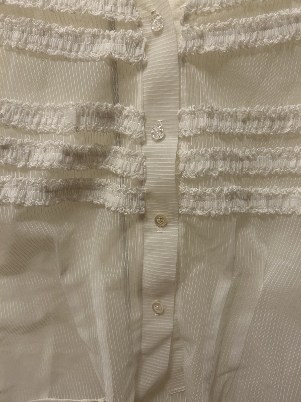 Off-White/Ivory Women’s Antique Sheer Blouse Vintage EST 1950’s