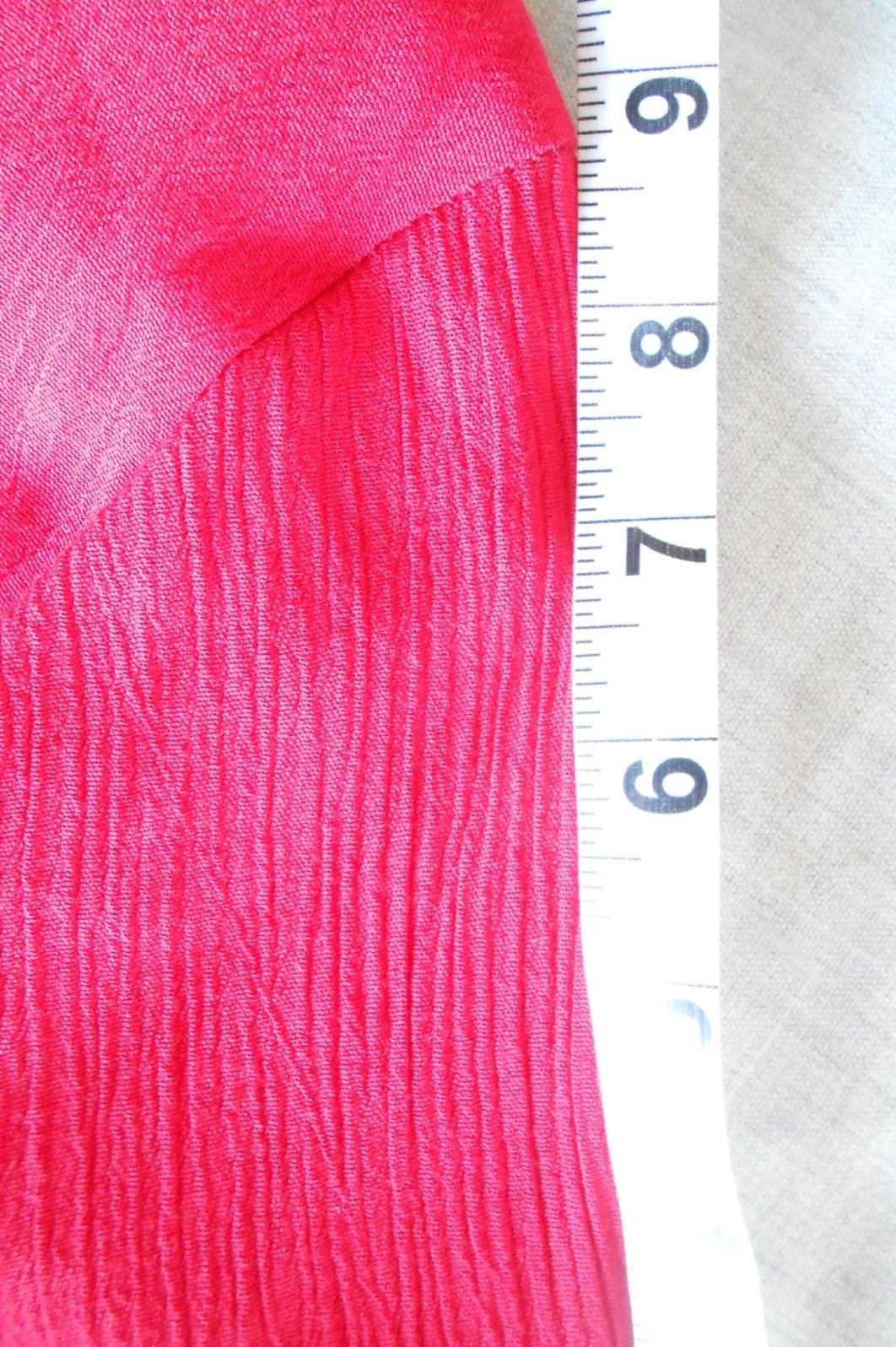 VTG Bultina USA Red Maxi Dress Short Sleeve Button Up Textured Rayon Women’s L