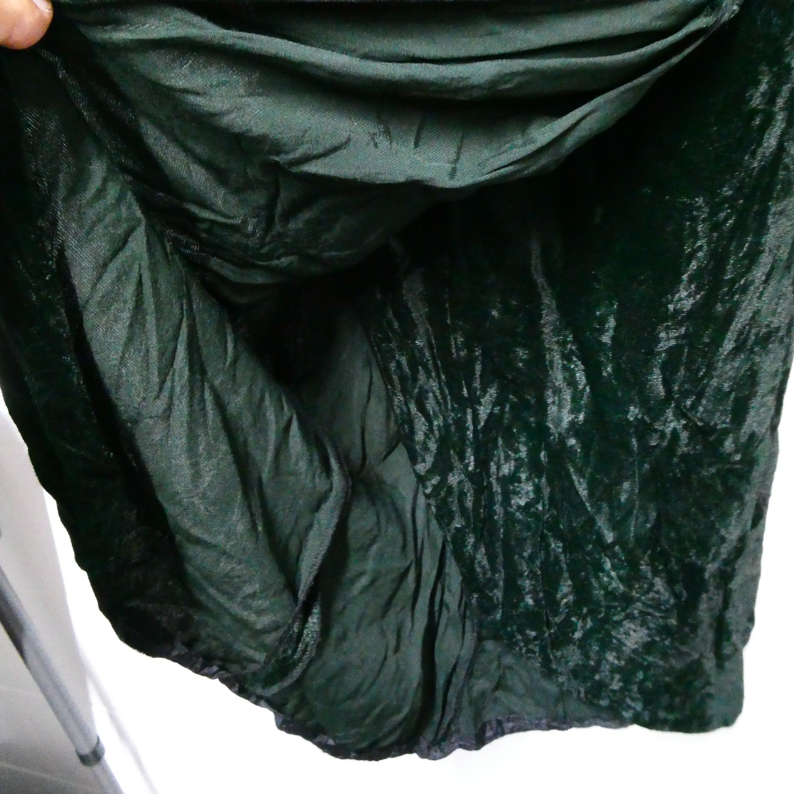 Vintage Nancy Bracoloni For Nilani Nites Crushed Velvet Green Evening Gown Dress