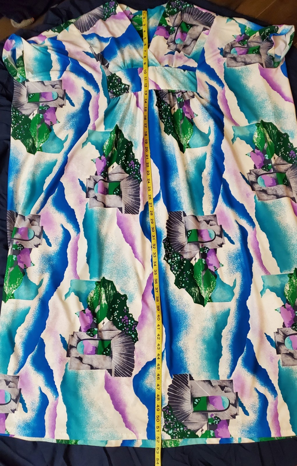 Vtg Tyrone Brand Hawaiian Dress -One Size- Striking Tropical Floral Muumuu