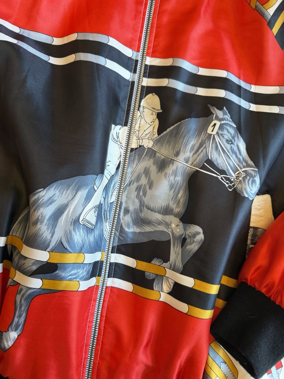 Vintage 1980s Equestrian Bomber Jacket On Course Miller’s Womens Med. EUC Horse