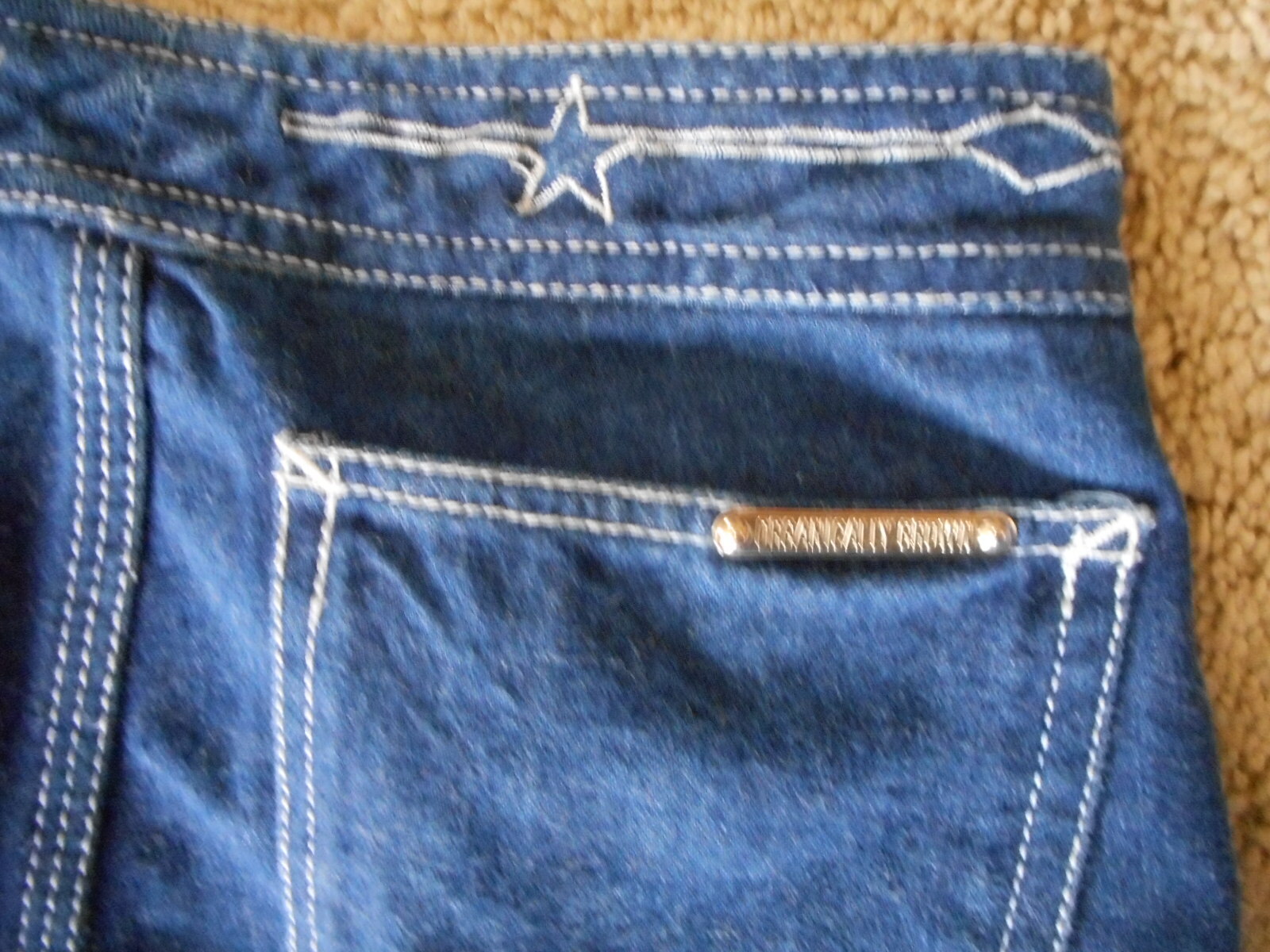 Vintage 1970’s Jeans Organically Grown size -0 waist 22″ Star Waist Band 2XS