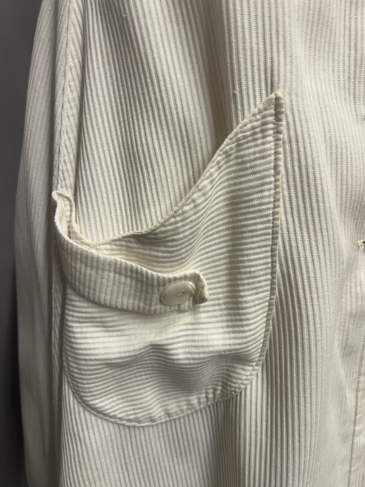 1910’s – 1920’s Heavy White Ribbed Cotton Sports Or Day Skirt