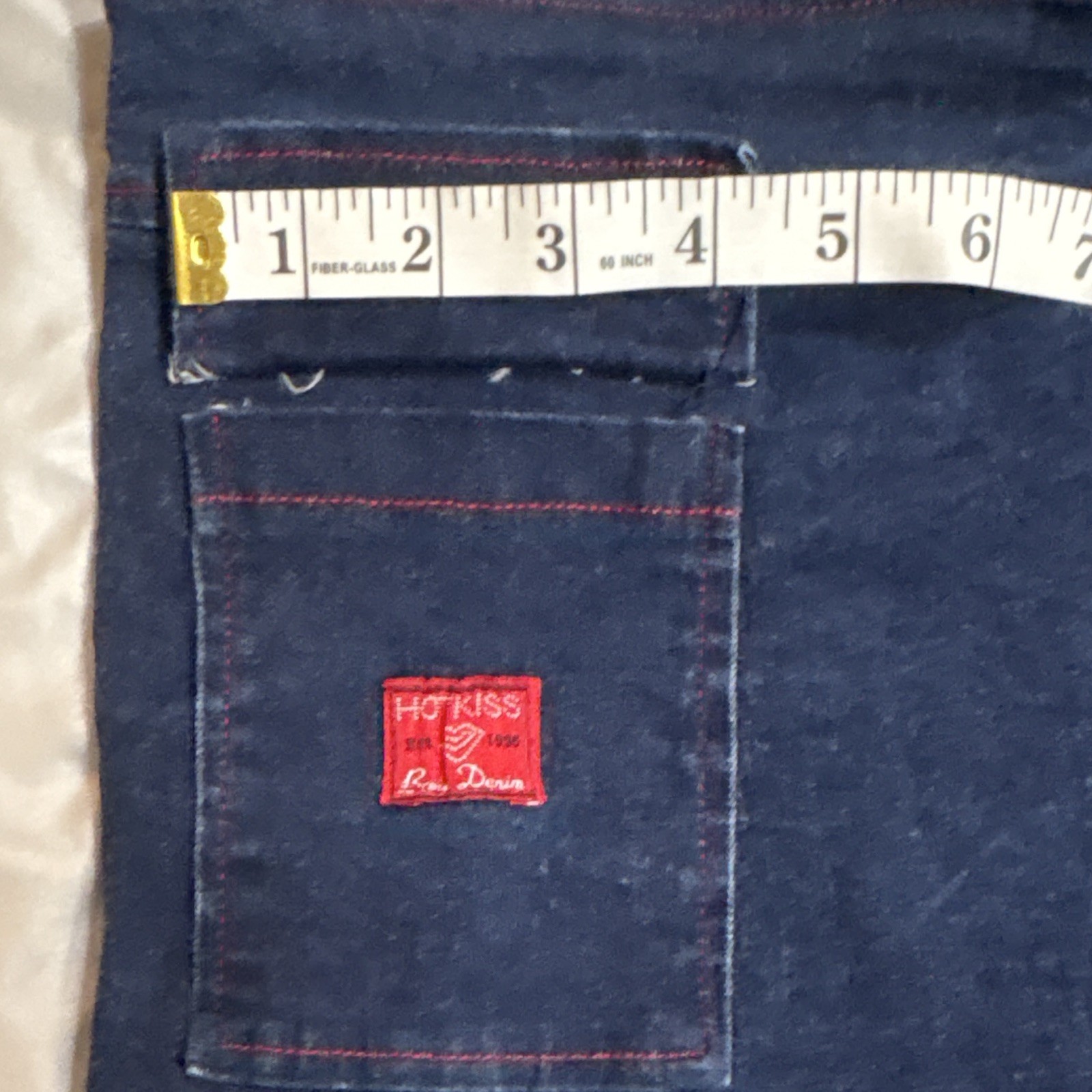 Vintage Y2K Hot Kiss Denim Skort Size 9 Cargo Mini Red Stitch Made USA 2000s 90s