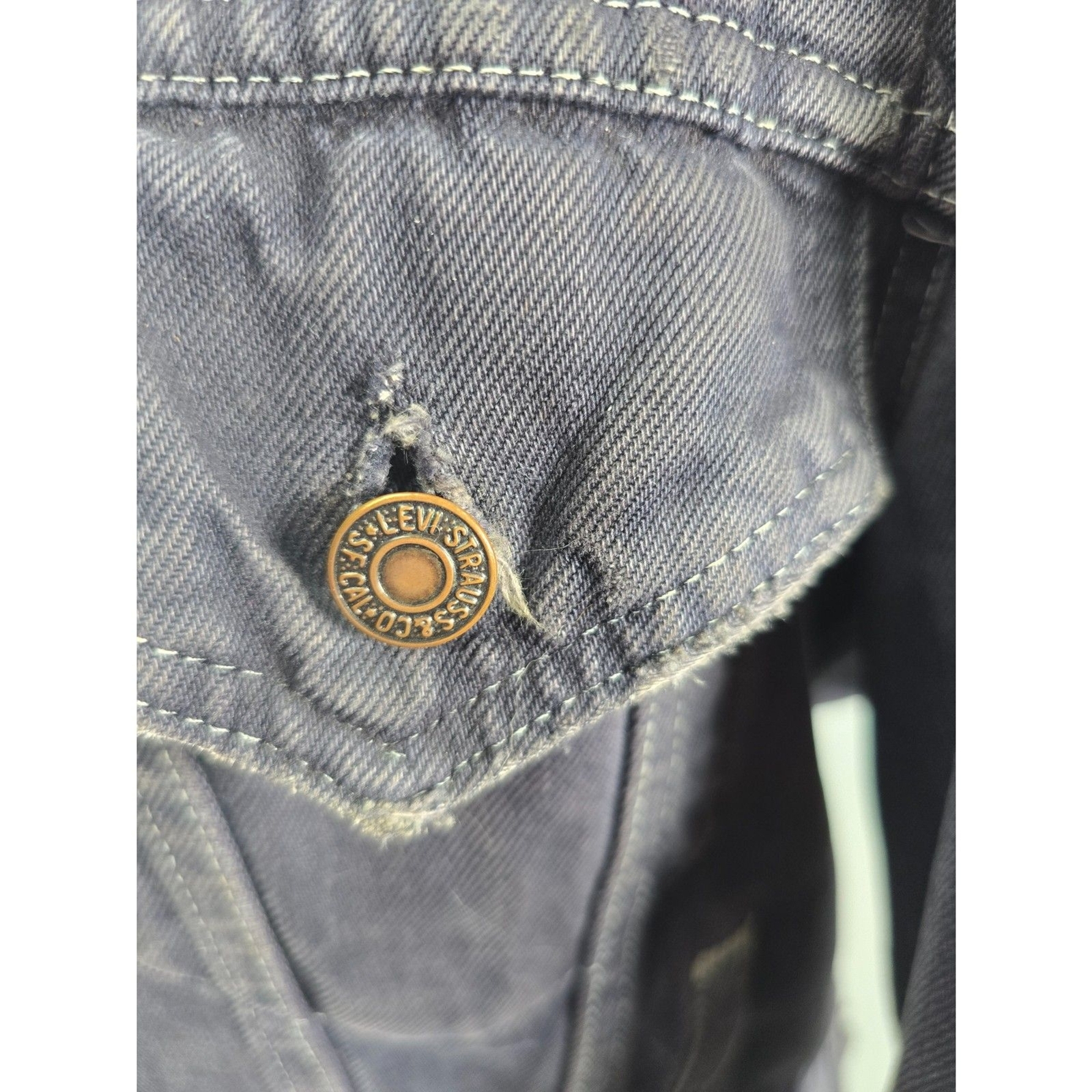 Custom Distressed Denim Levis Trucker Jacket Jean 90s Grunge Patchwork Painted