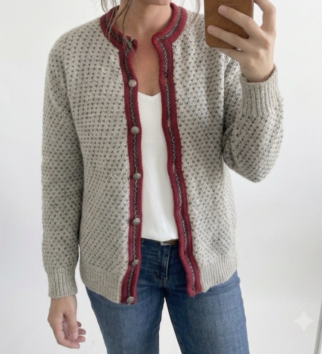 Vintage L.L. Bean USA Norwegian Wool Blend Cardigan Sweater (Size XL)