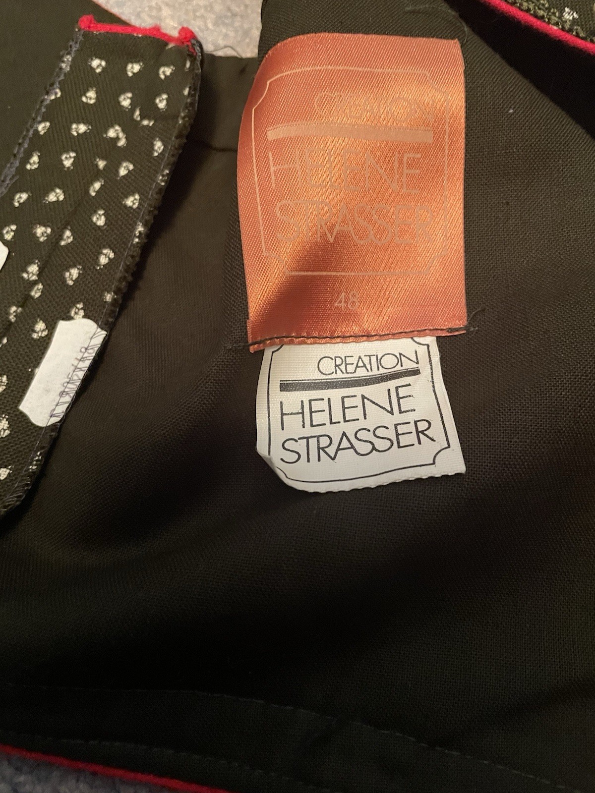 Helene Strasser Vintage German Drindl Skirt Vest Set Dark Green Size 48 (L-XL)