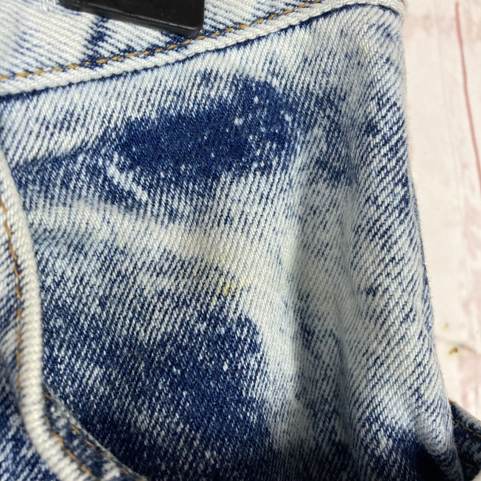 Vintage Mixed Blues Acid Wash Grunge Mom Jeans High Waist 30X28.5 USA Made 90s