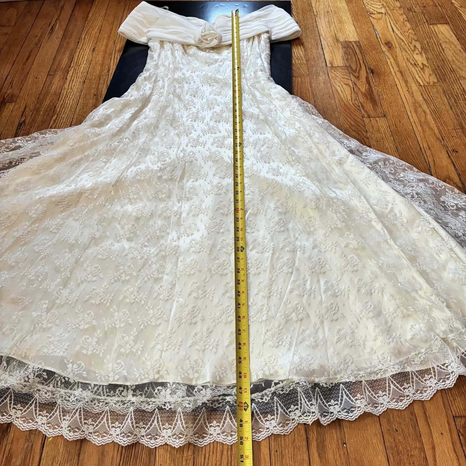 Vintage Scott McClintock Formal Wedding Dress Off Shoulder Lace Sz 12