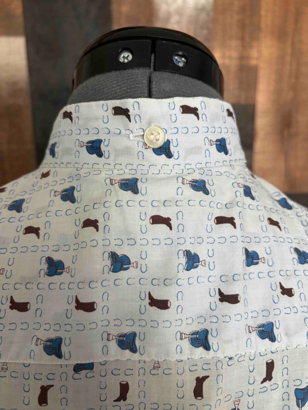 Vintage Ratcatcher Classics Western Shirt Horseshoes Boots Flawed S/M