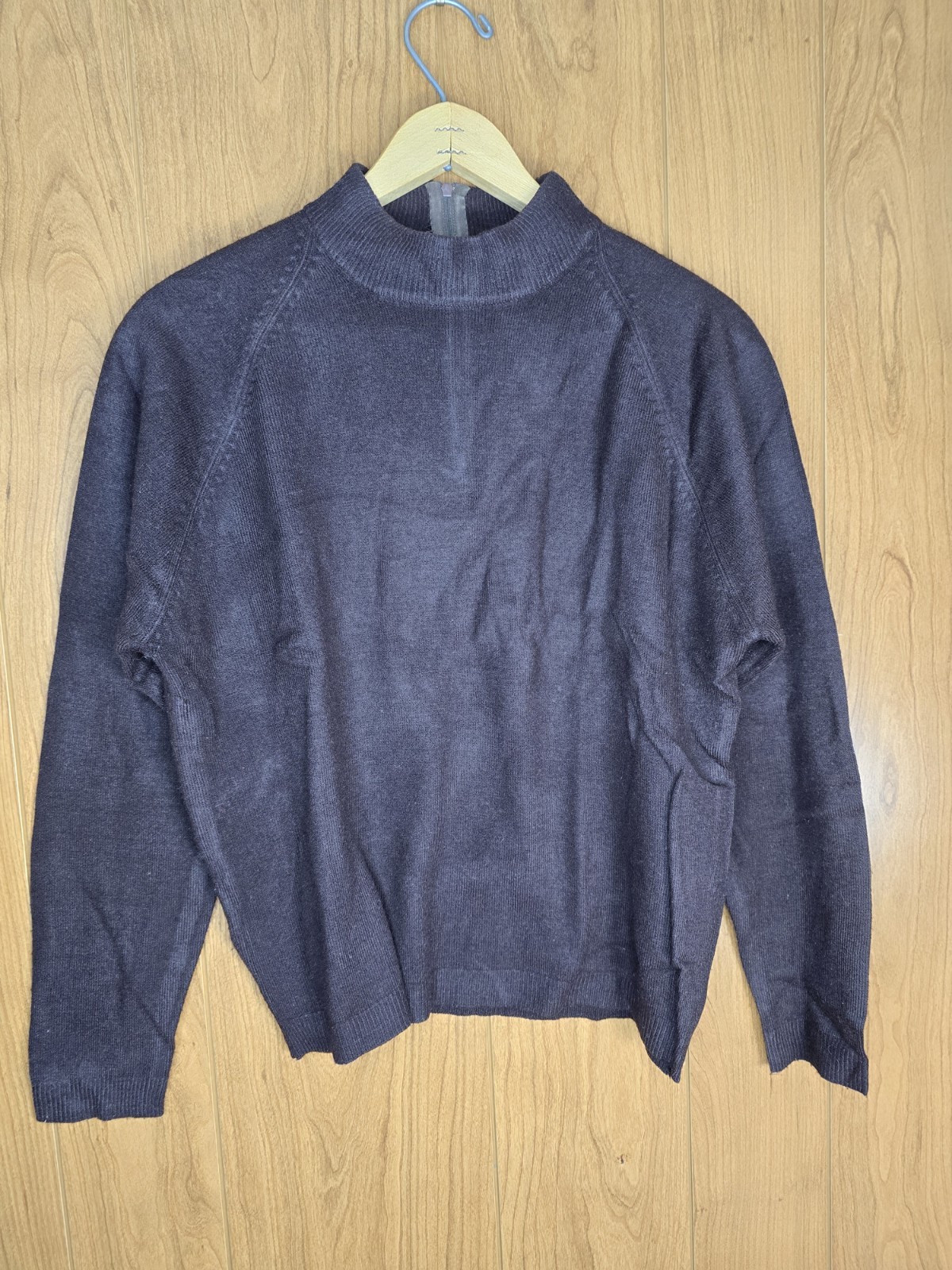 Vintage 60s 70s Mod Mock Neck Half Zip Sweater Womens M Raglan Dorette Small/Med