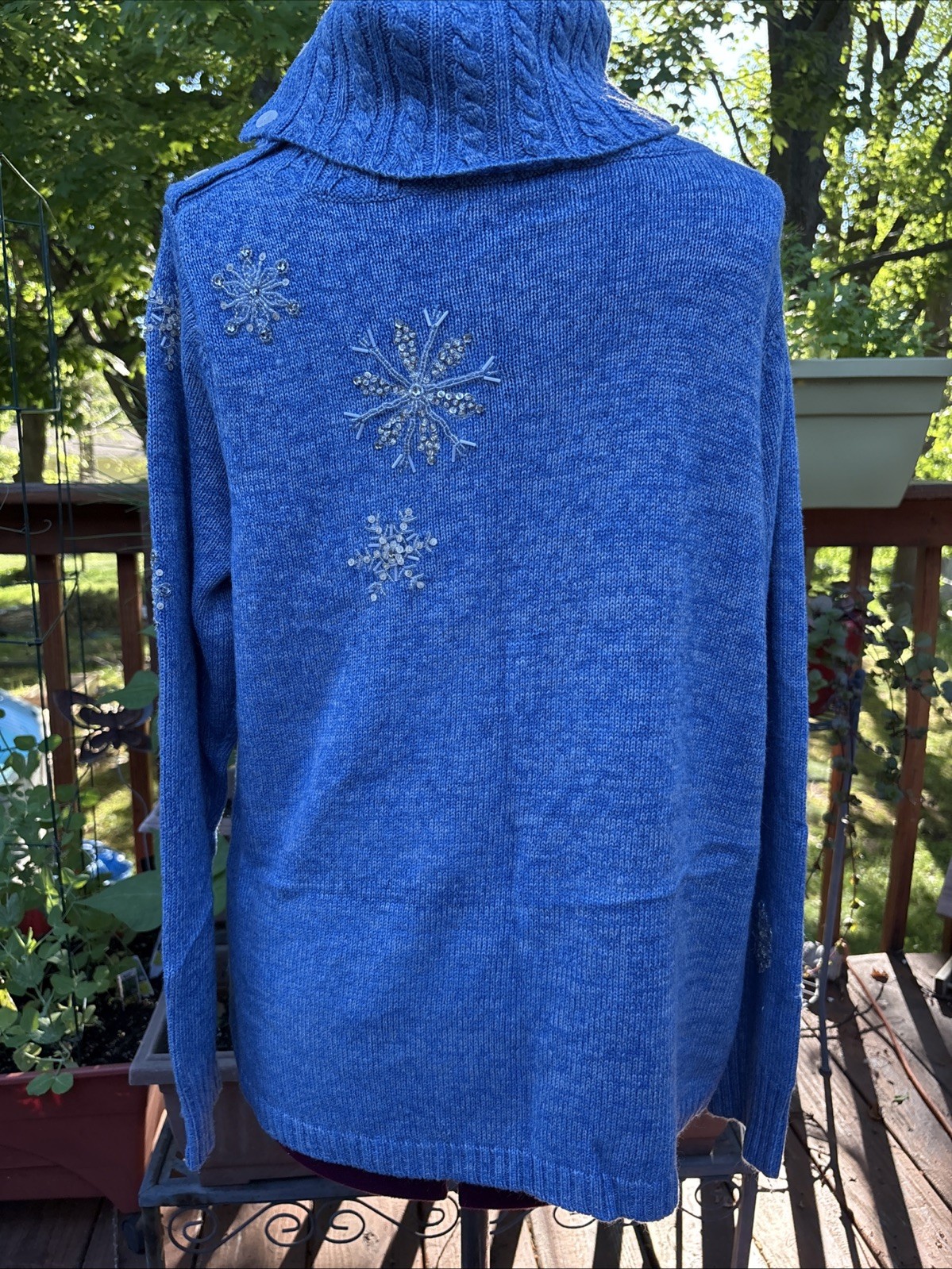 Vintage Marisa Christina Polar Bear Snowflake Turtleneck Christmas Sweater – XL