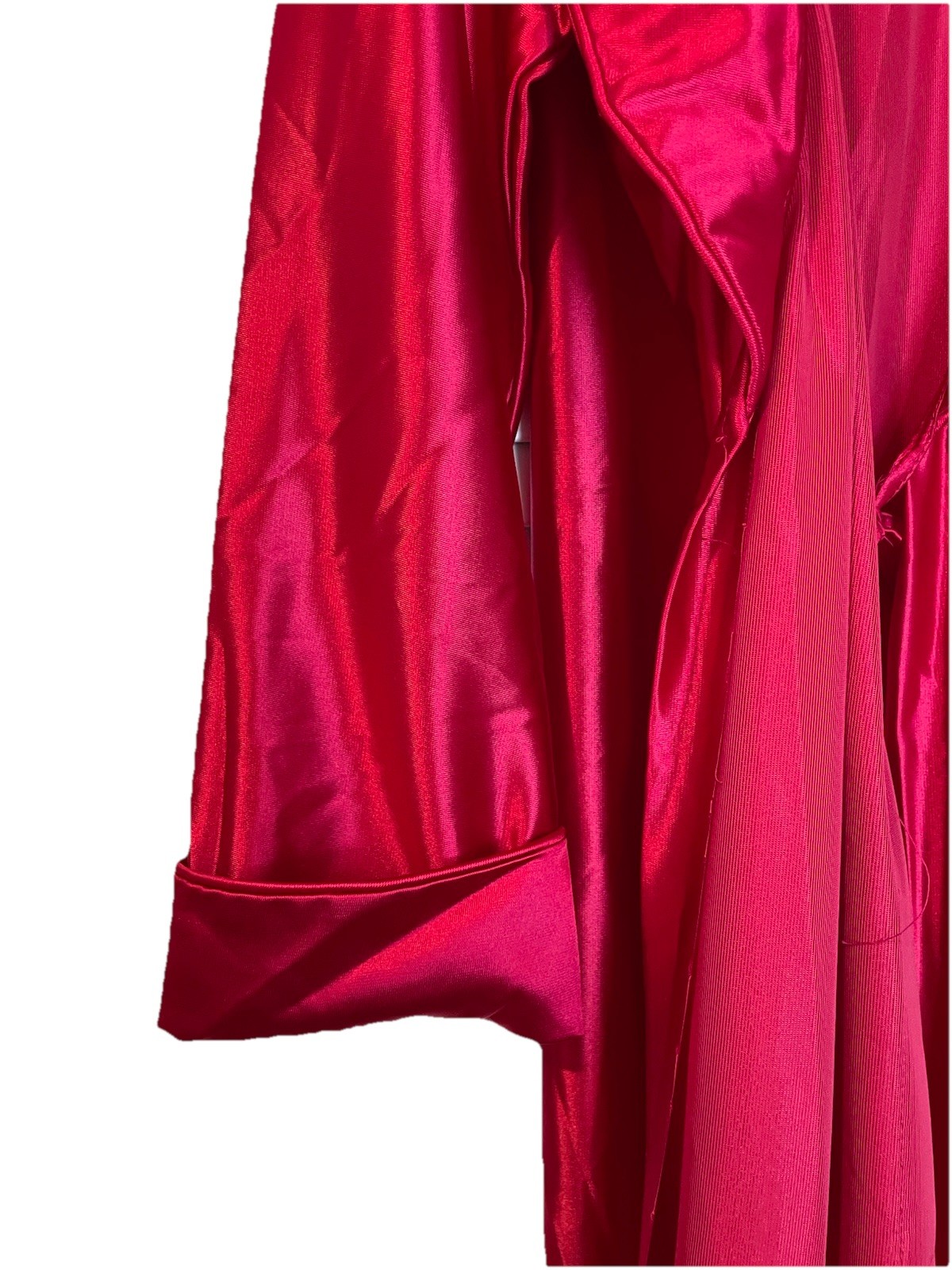 Miss Elaine Robe Large Red Satin Nylon Full Length Maxi Vintage
