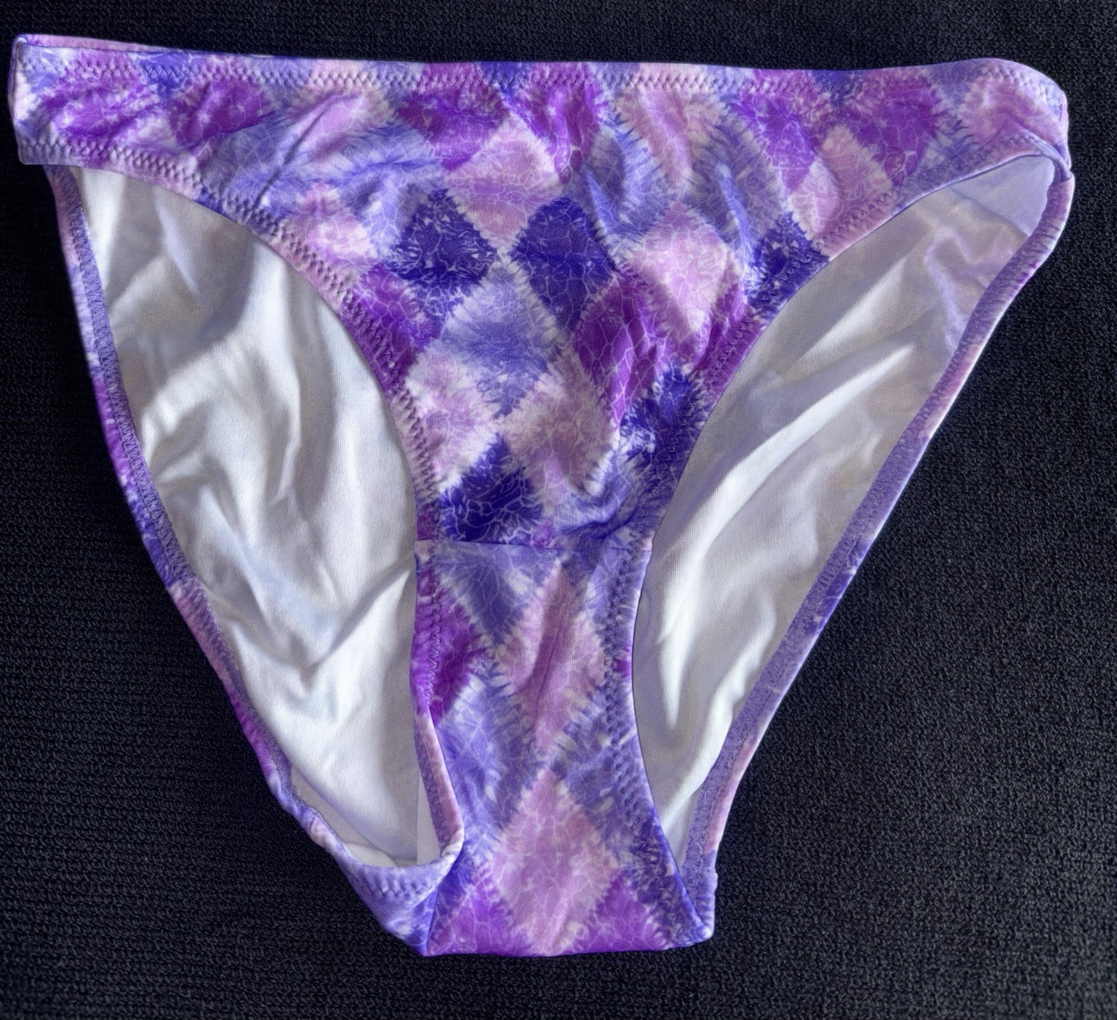 St. Eve Y2K Vtg L Bikini Panty Underwear Hi-Cut Colorful Diamond Early 2000