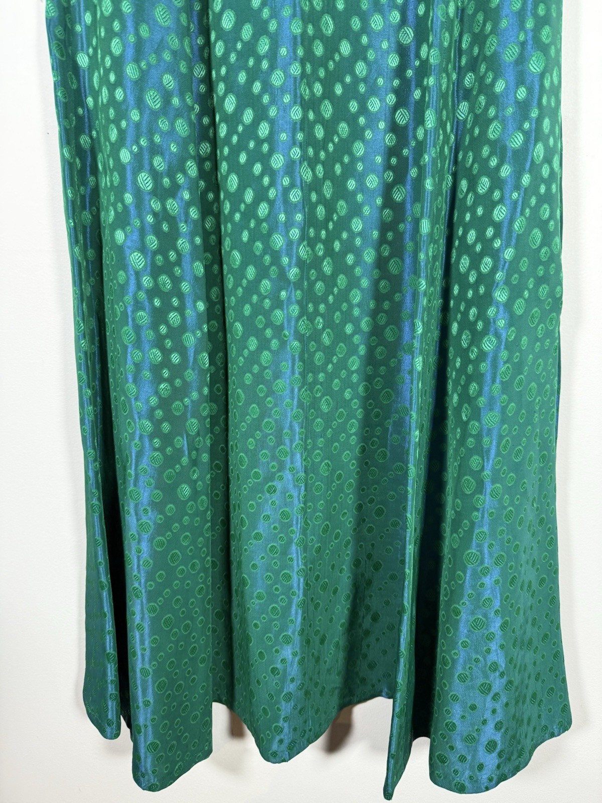 50s vintage skirt true vtg flowing all over print psychadellic pattern green