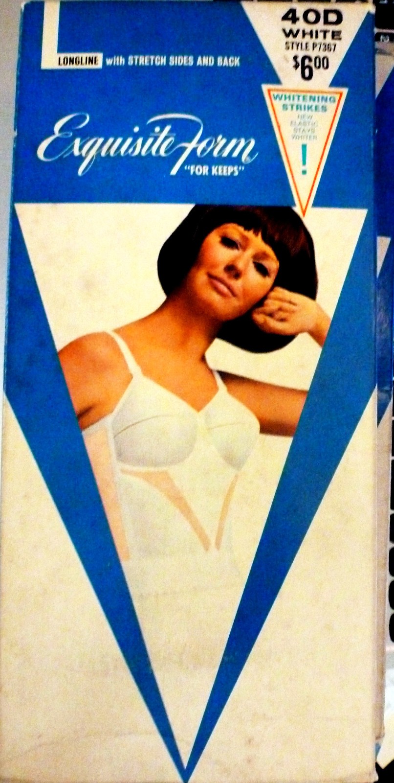 EXQUISITE FORM „FOR KEEPS” VINTAGE WHITE LONGLINE WIREFREE BRA 40D NWT P7367