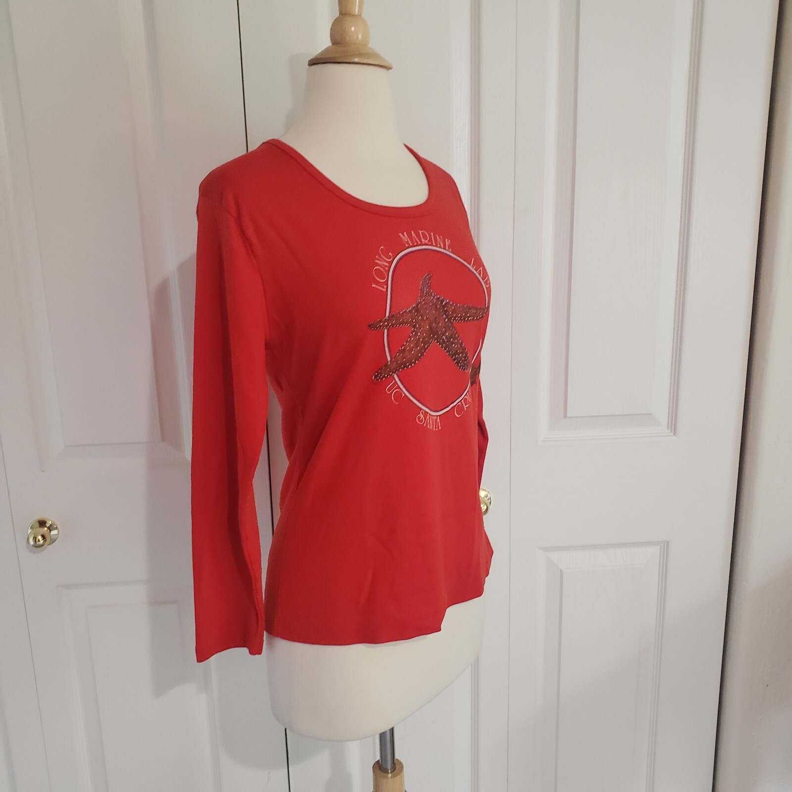 Vtg 70s Long Marine Lab UC Santa Cruz Graphic T Shirt Long Sleeve Fun-Tees XL
