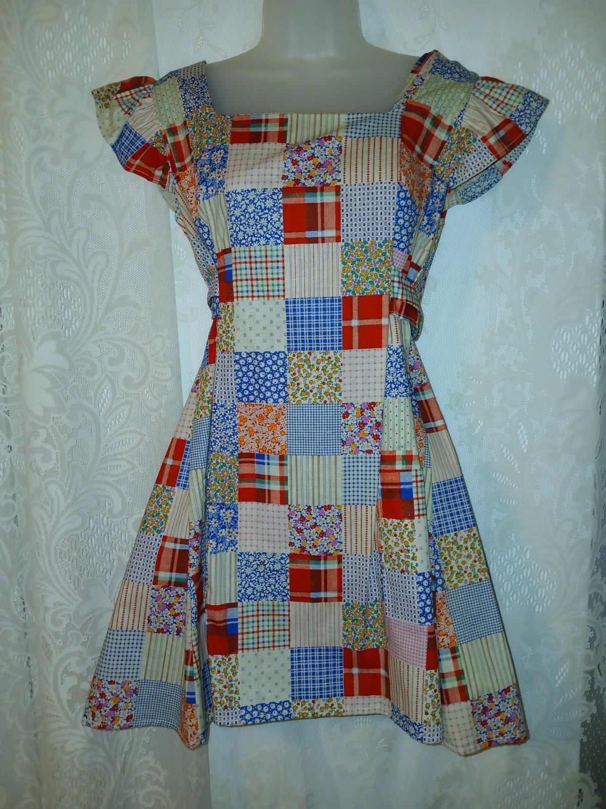 Vintage 70s Now! Designs San Fran Party Apron Patchwork Boho Dress Top O/S NOS