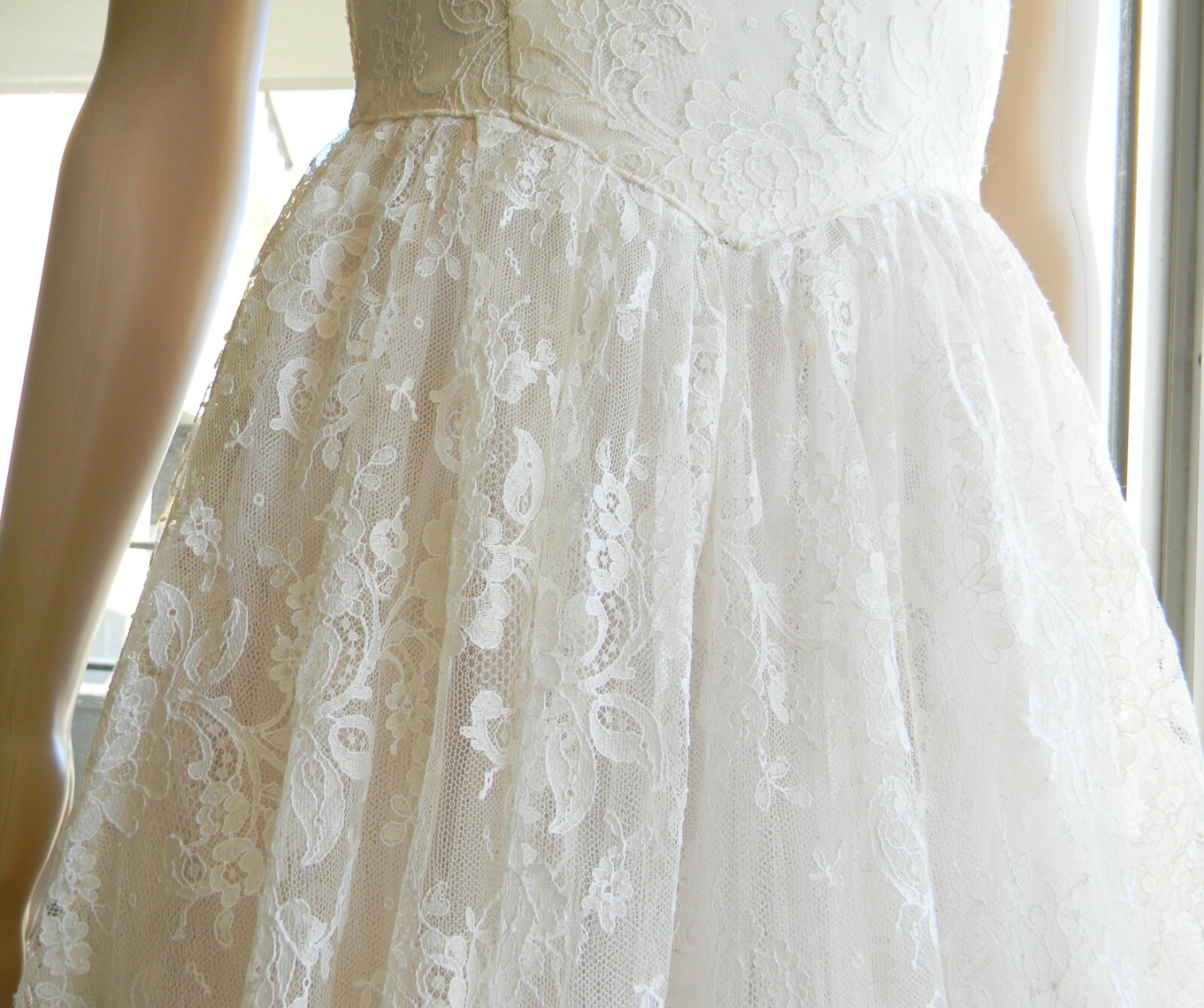 VINTAGE Rockabilly Couture 1950s Original Princess Fairy-tale Lace Tulle Dress