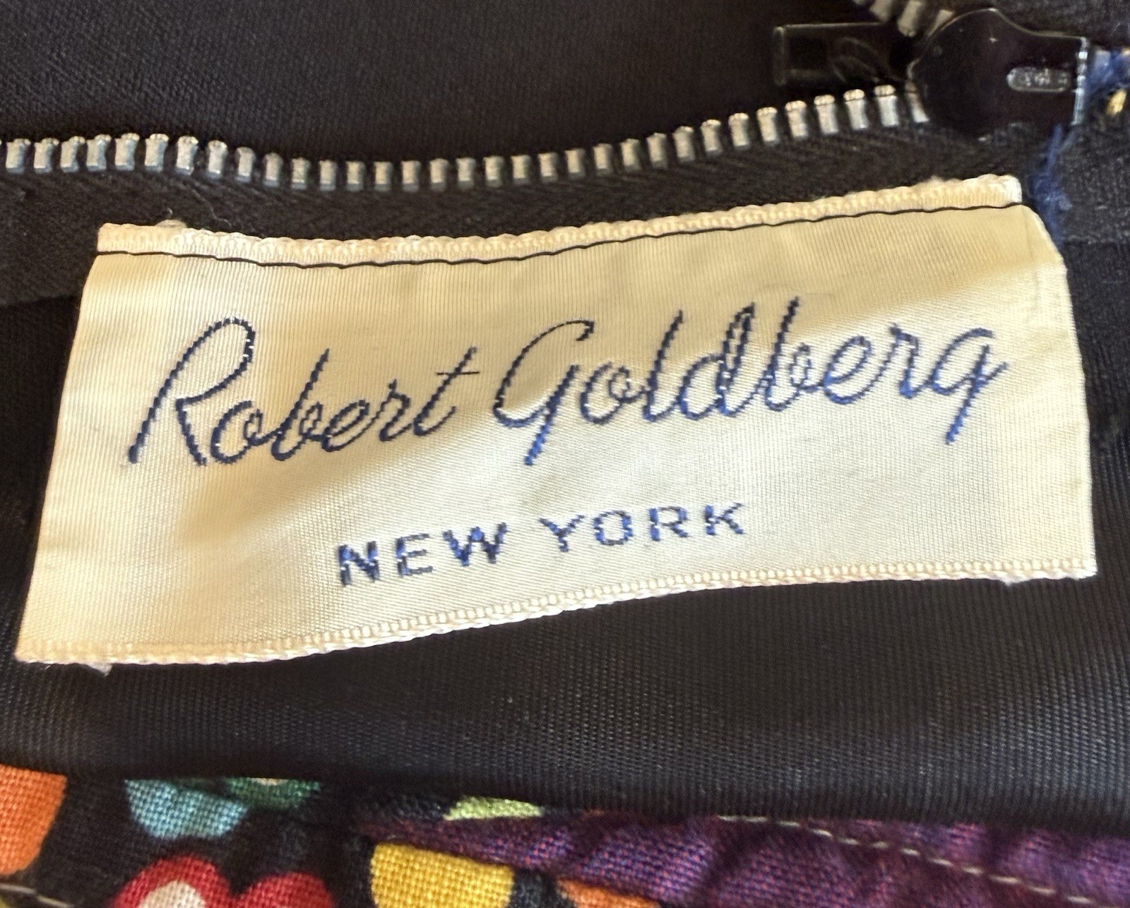 Vintage Robert Goldberg Design Made In NY Dress Black/Red Velvet Roses 🌹