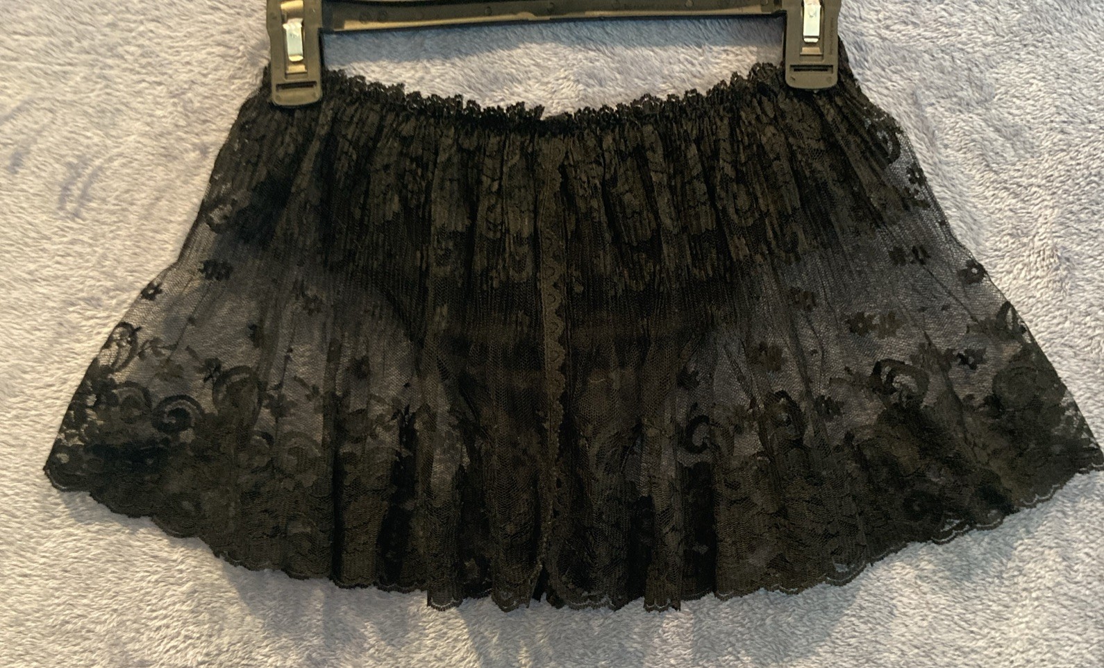 90s Marilyn Monroe By Warners Black Lace Semi Sheer Lingerie Skirt Thong Sz M