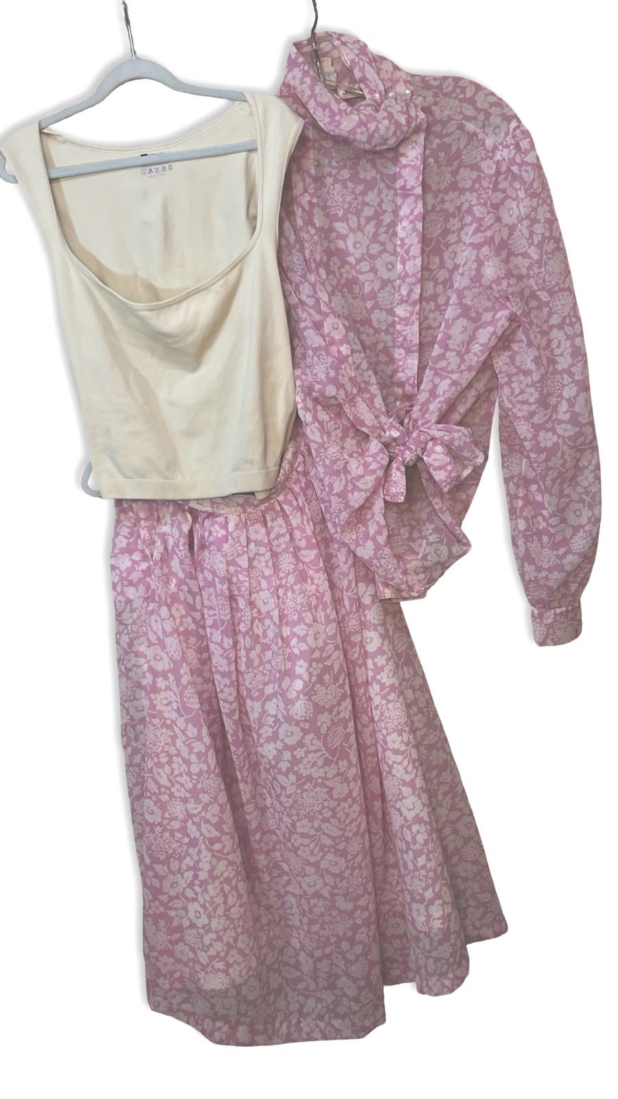 Vintage Jack Winter Two Piece Floral Set Beautiful Skirt & Top Medium Petite