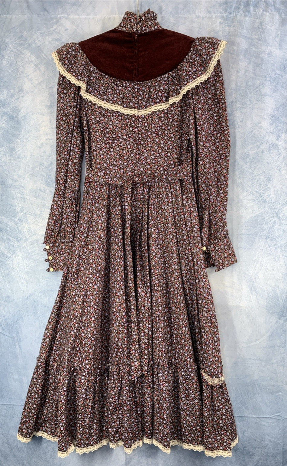 Vintage Gunne Sax Dress Size 7 Calico Floral Prairie Cottage Core Western 1970s