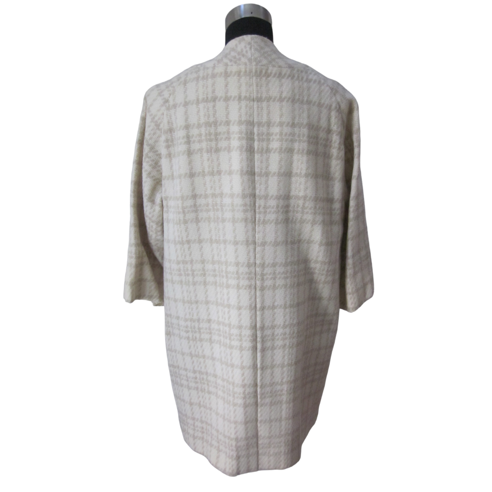 VTG JOSEPH HORNE CO Ivory & Tan 3/4 Sleeve Jacket Coat