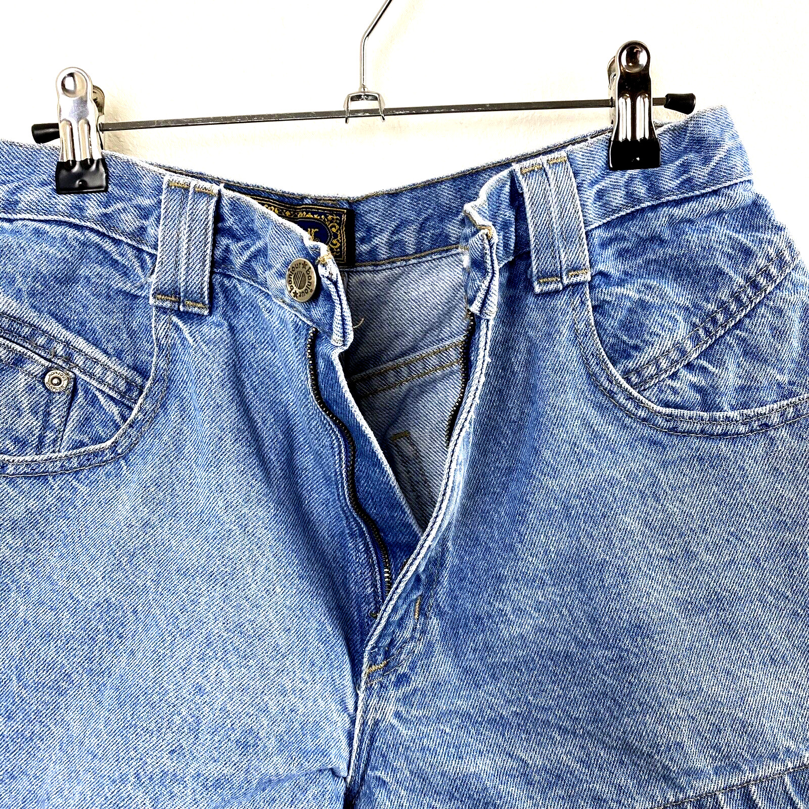 Vintage Bonjour Womens Denim Mom Jean Shorts Juniors 13 Distressed Blue Hi Rise