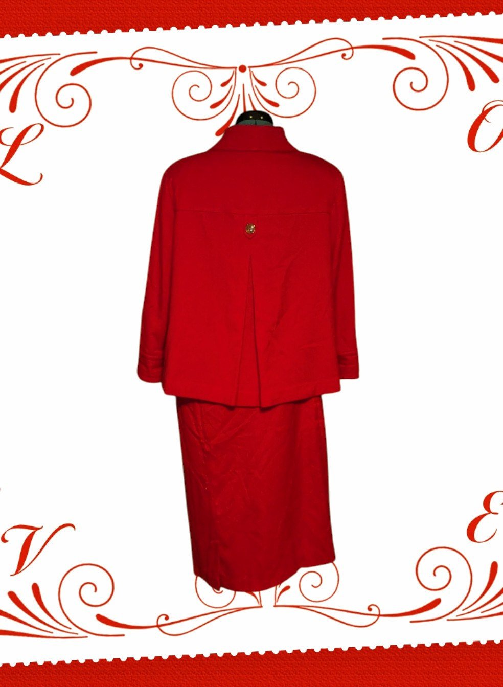 GEORGE ME BY MARK EISEN Apple Red Skirt Blazer Suit Set Women’s Plus 18 Large
