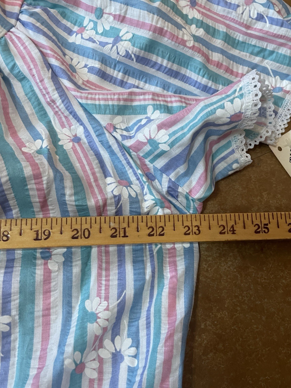 VTG Dan Ellen Women’s 1X Seersucker Snap Front House Dress NWT Flutter Sleeves
